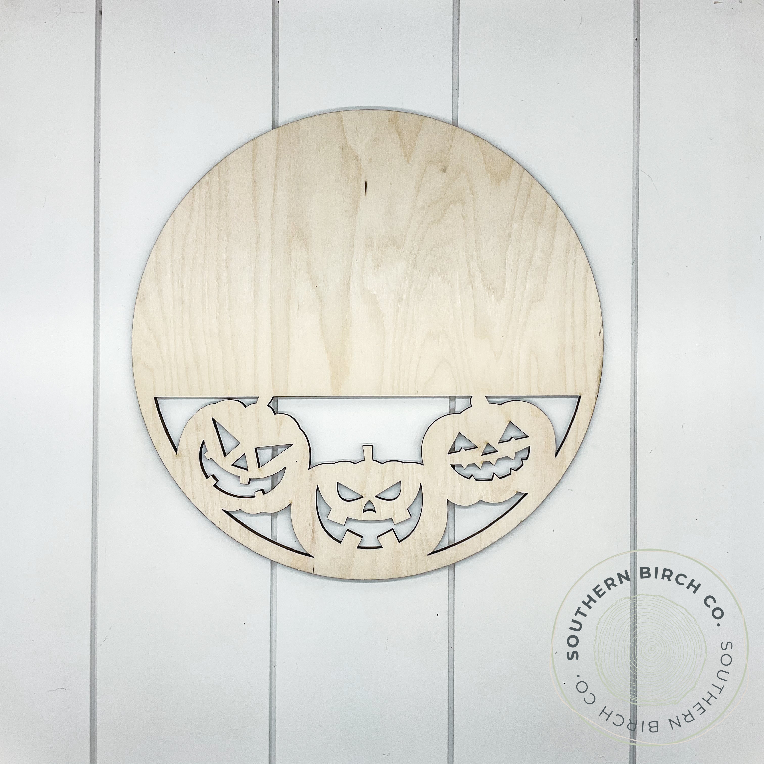 Round Cutout Blank (Half Jack-o-Lantern)