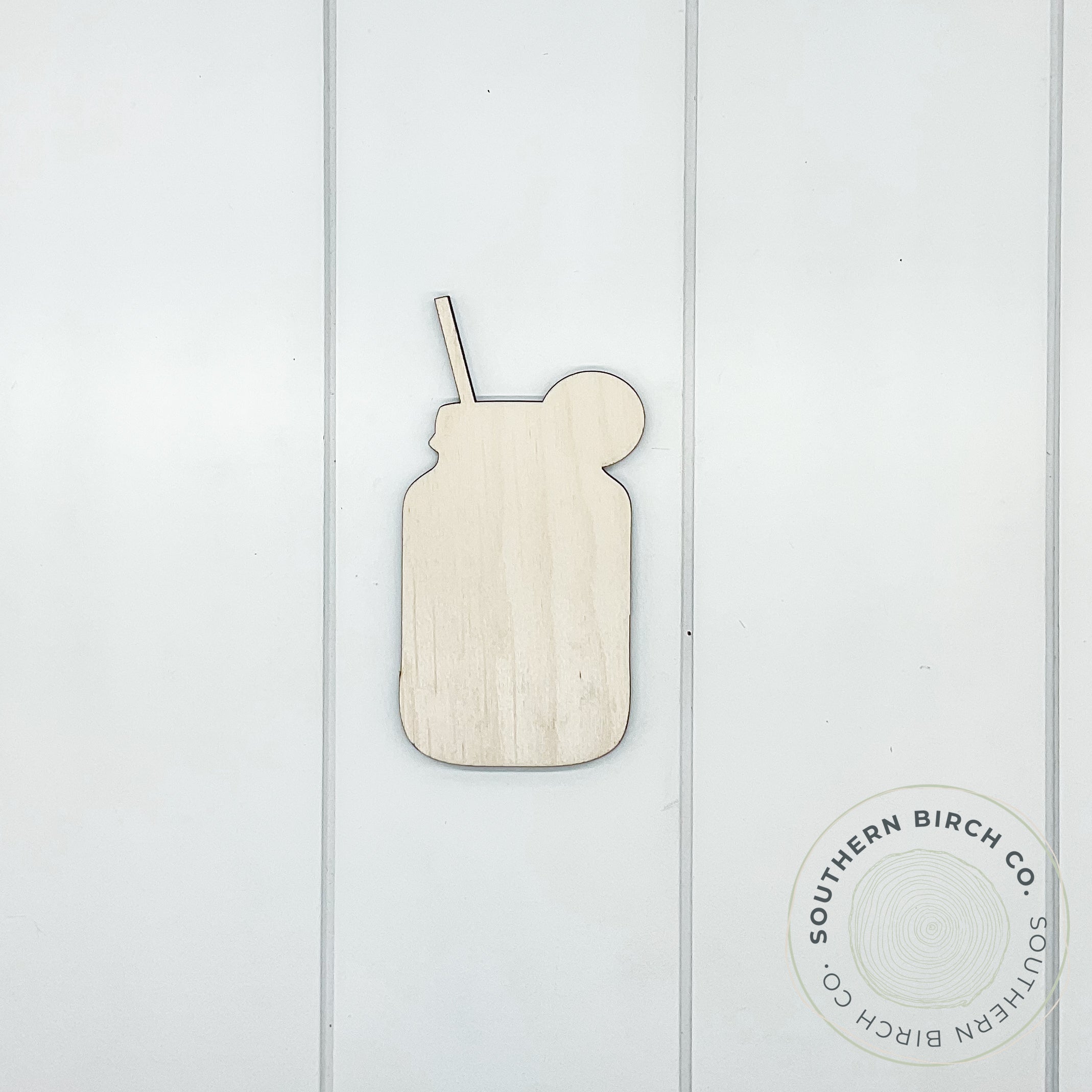 Mason Jar with Straw Blank