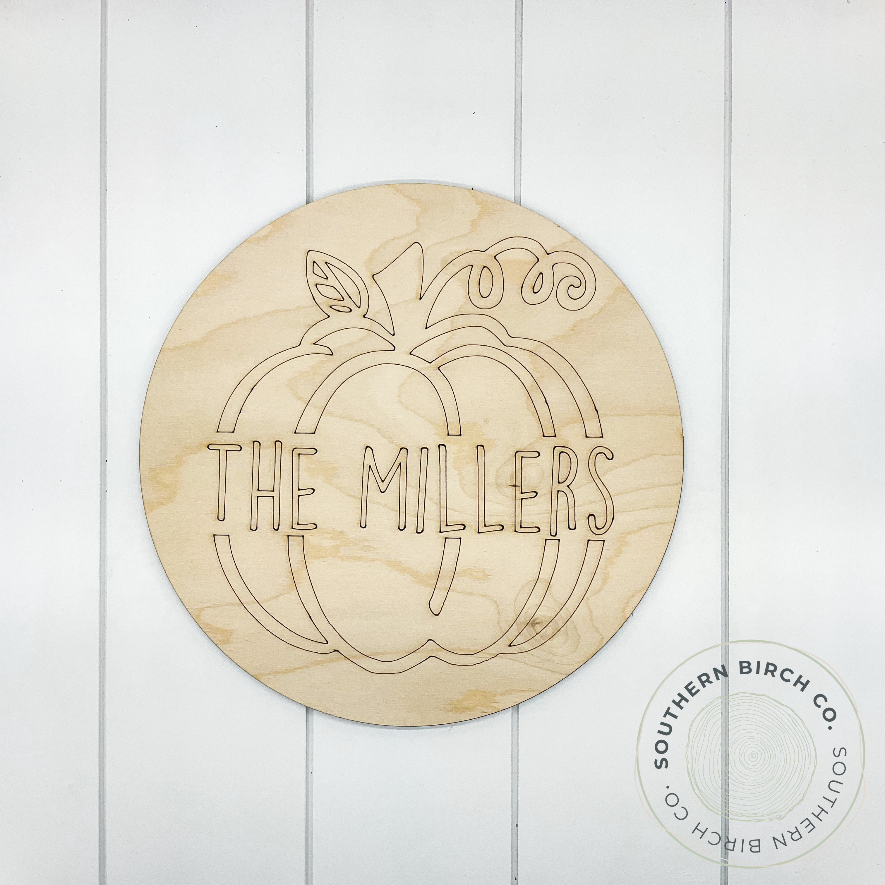 Family Name Etched Round Blank (Pumpkin)