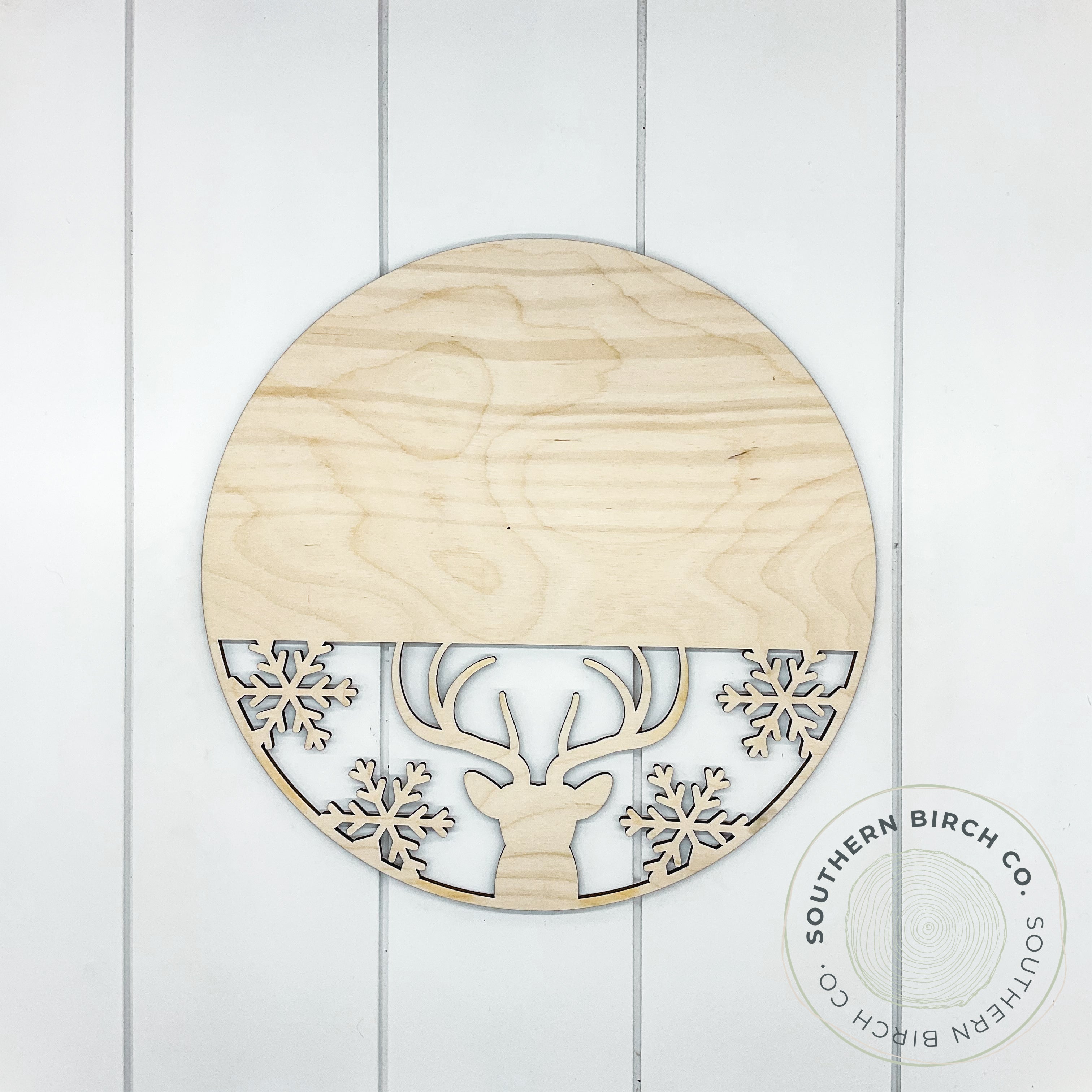 Round Cutout Blank (Half Reindeer)