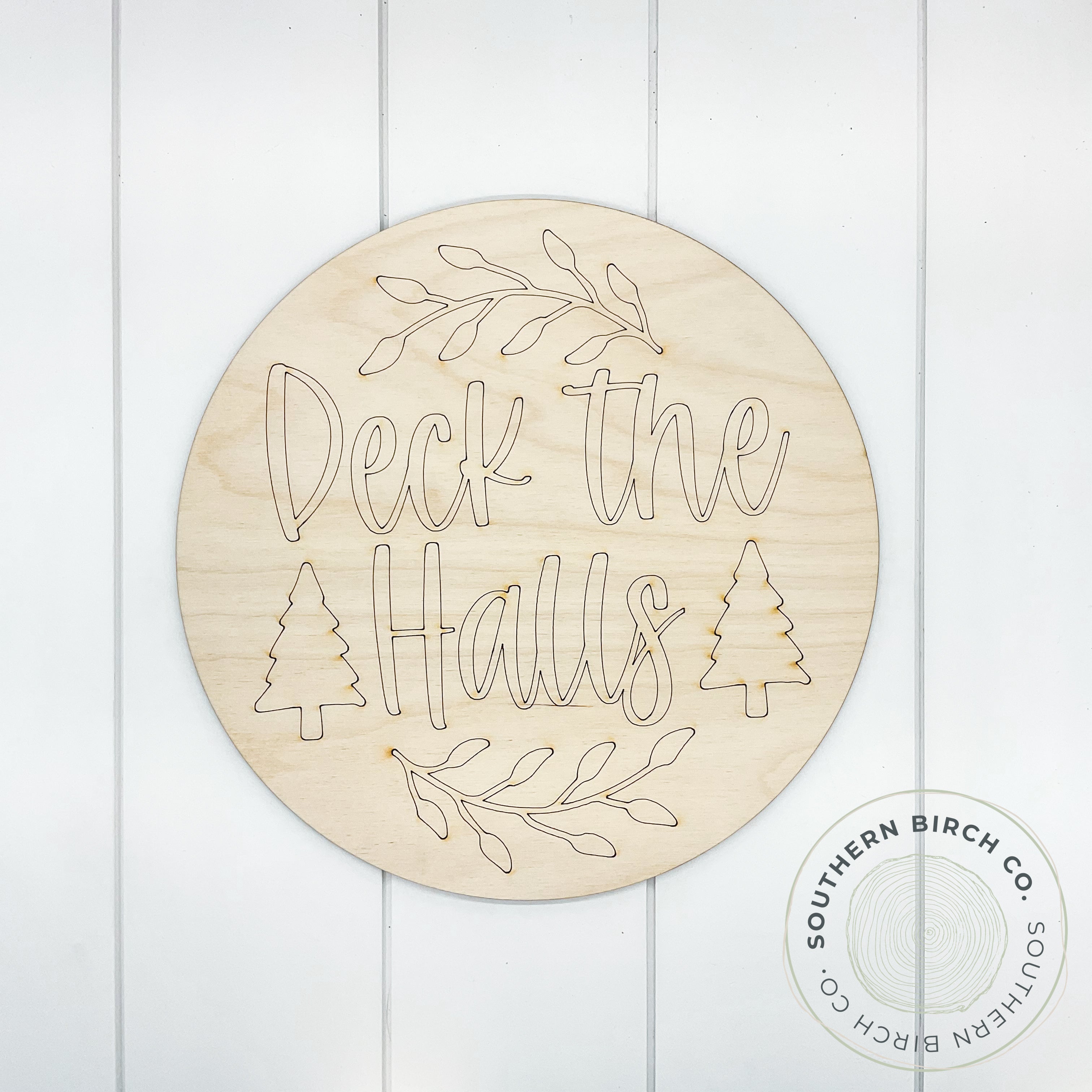 Deck The Halls Etched Round Blank