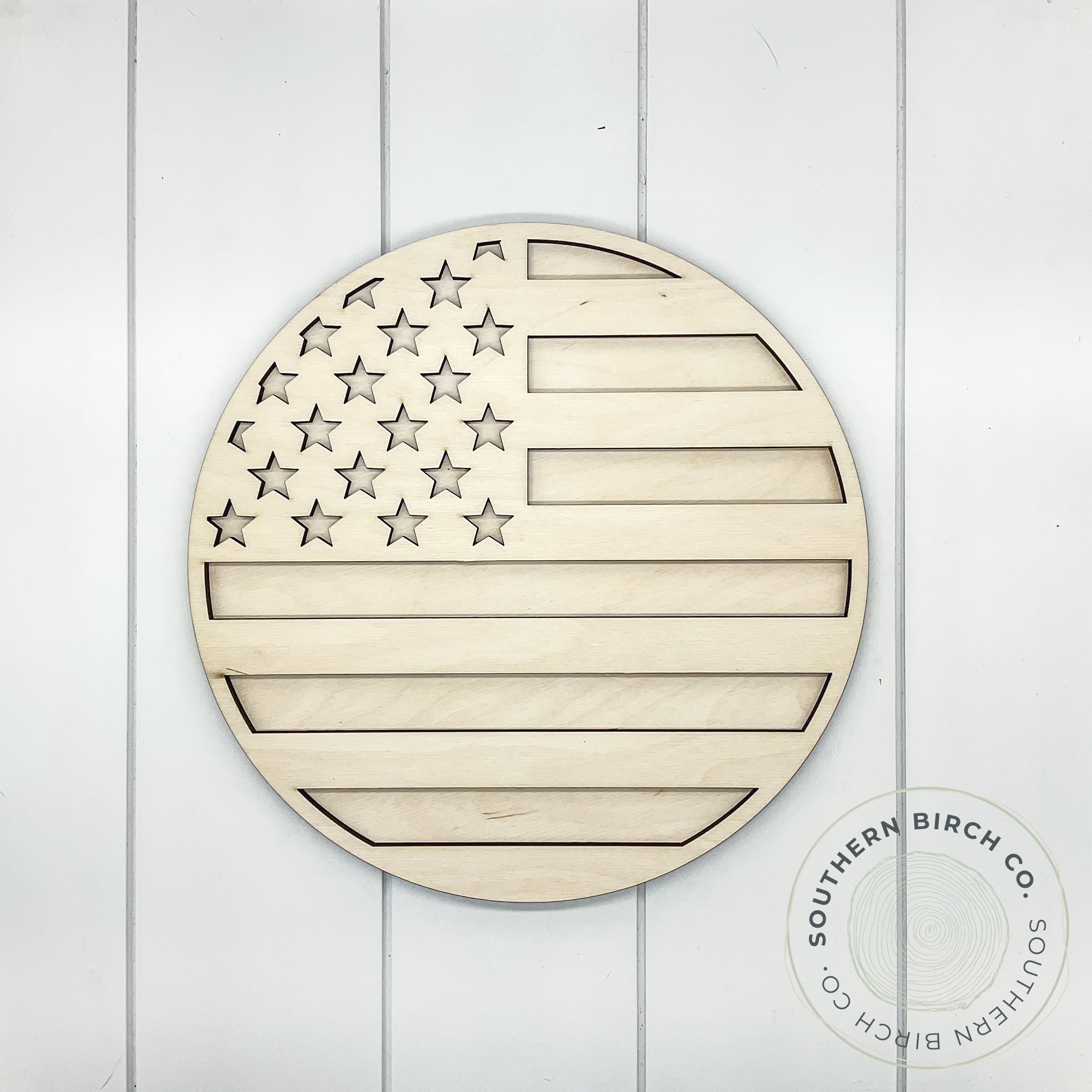 American Flag 3D Round Blank