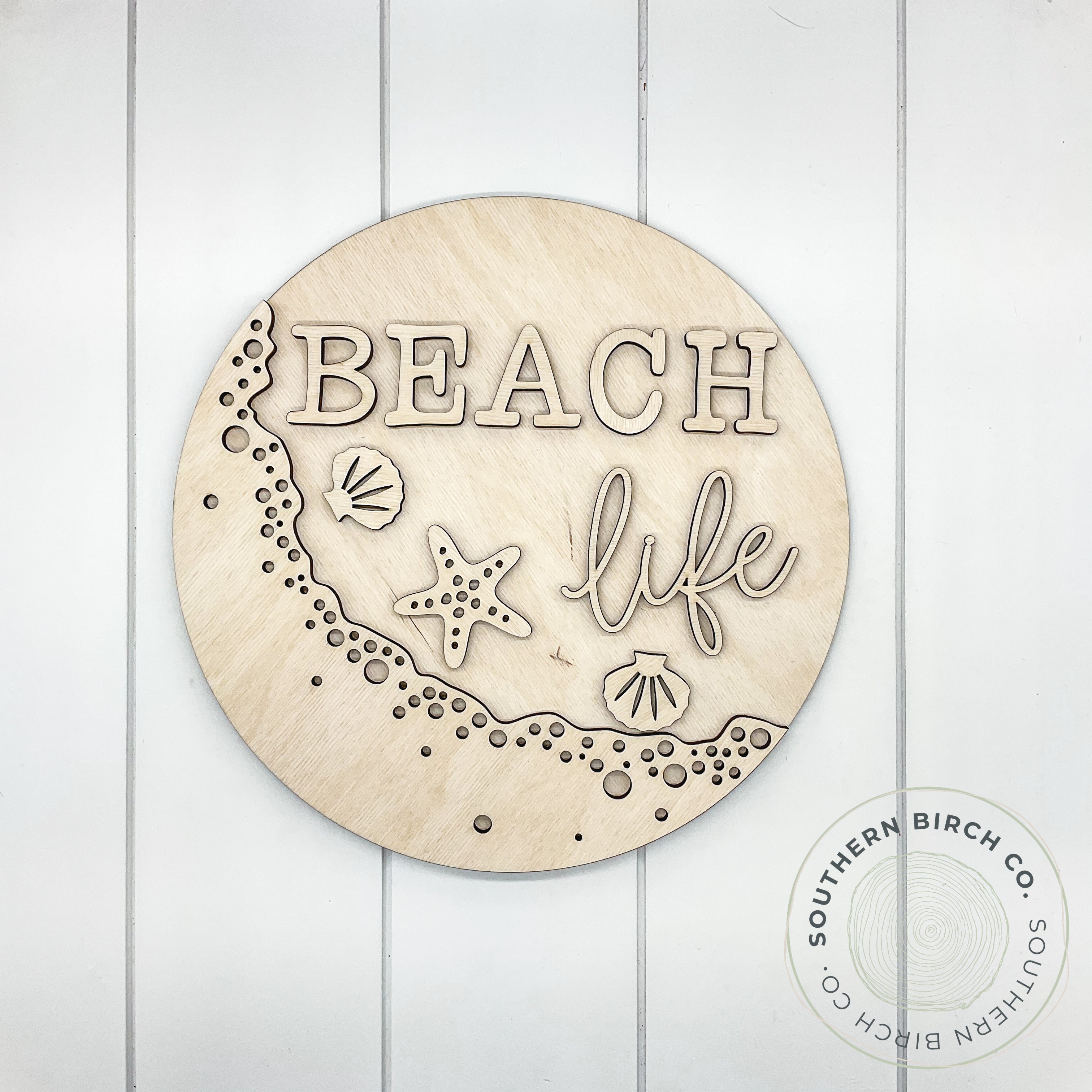 Beach Life 3D Round Blank