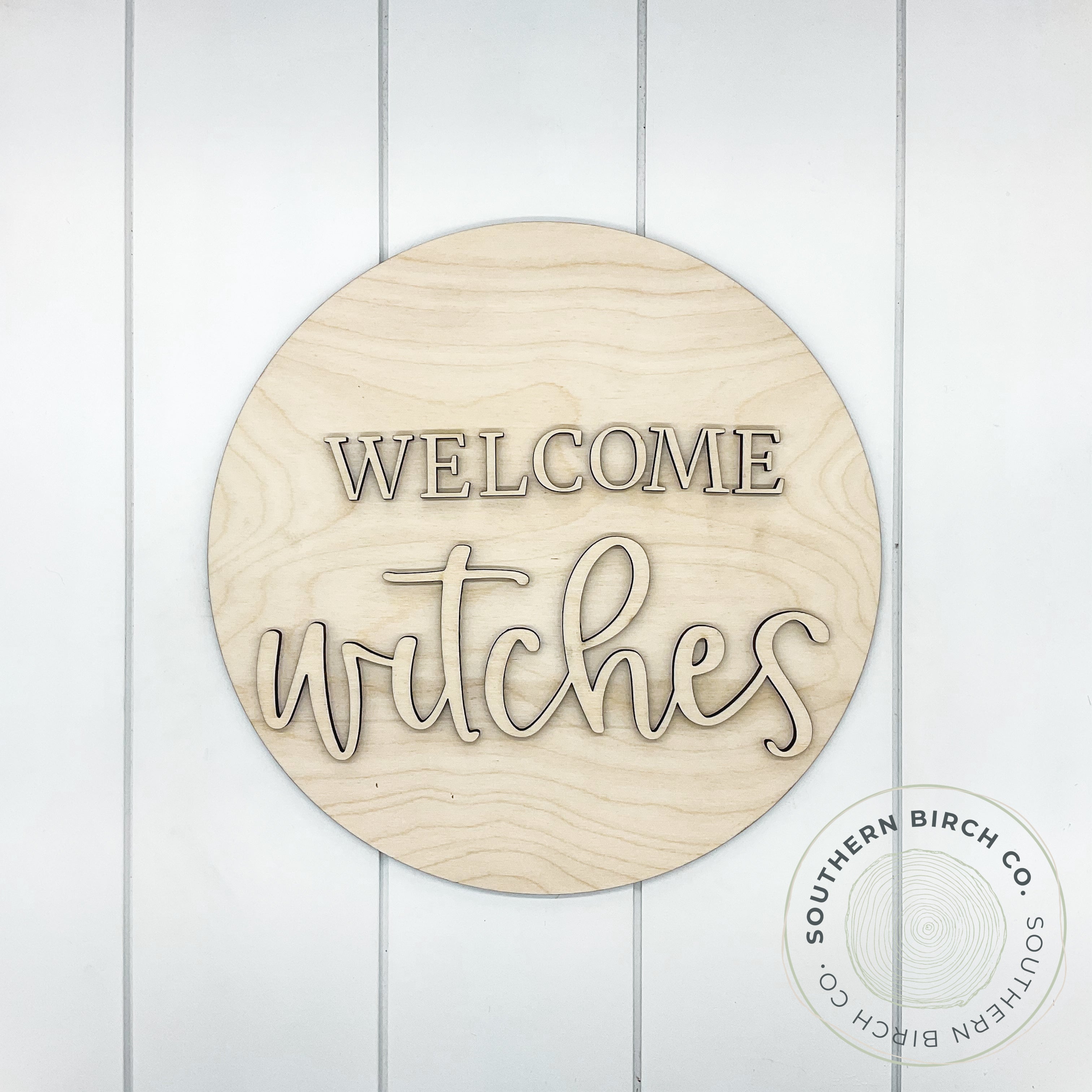 Welcome Witches 3D Round Blank