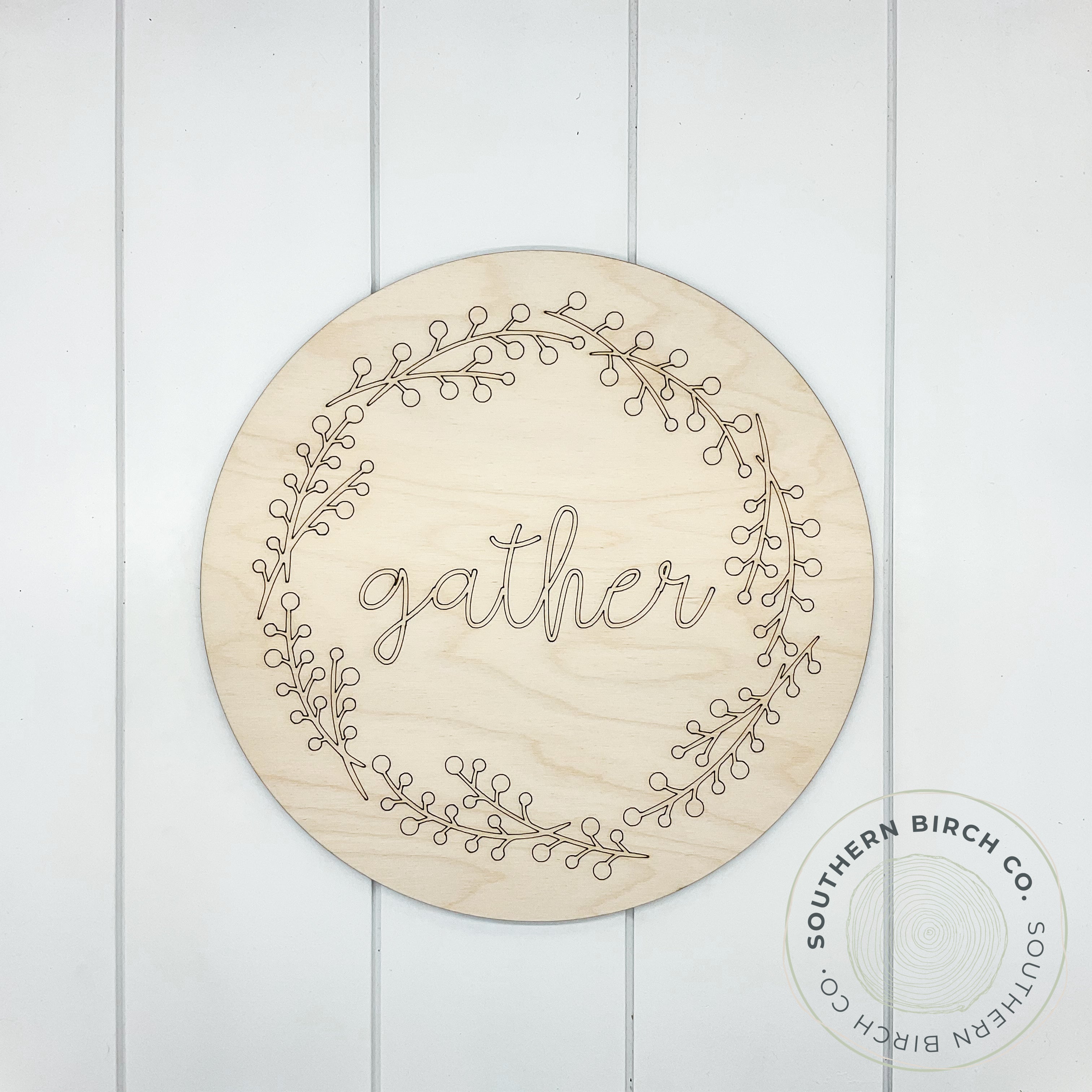 Gather Etched Round Blank (Berries)