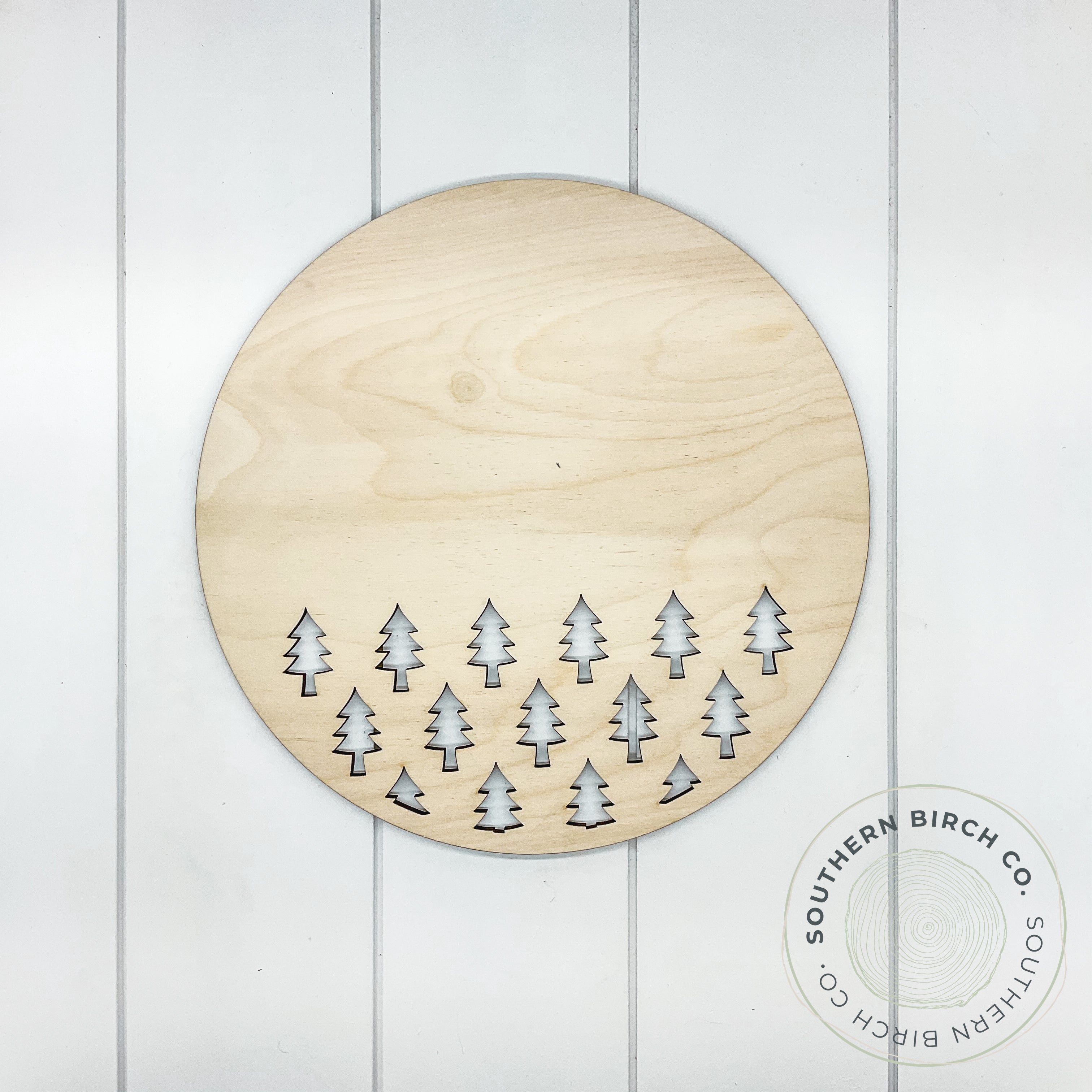 Round Cutout Blank (Christmas Trees)