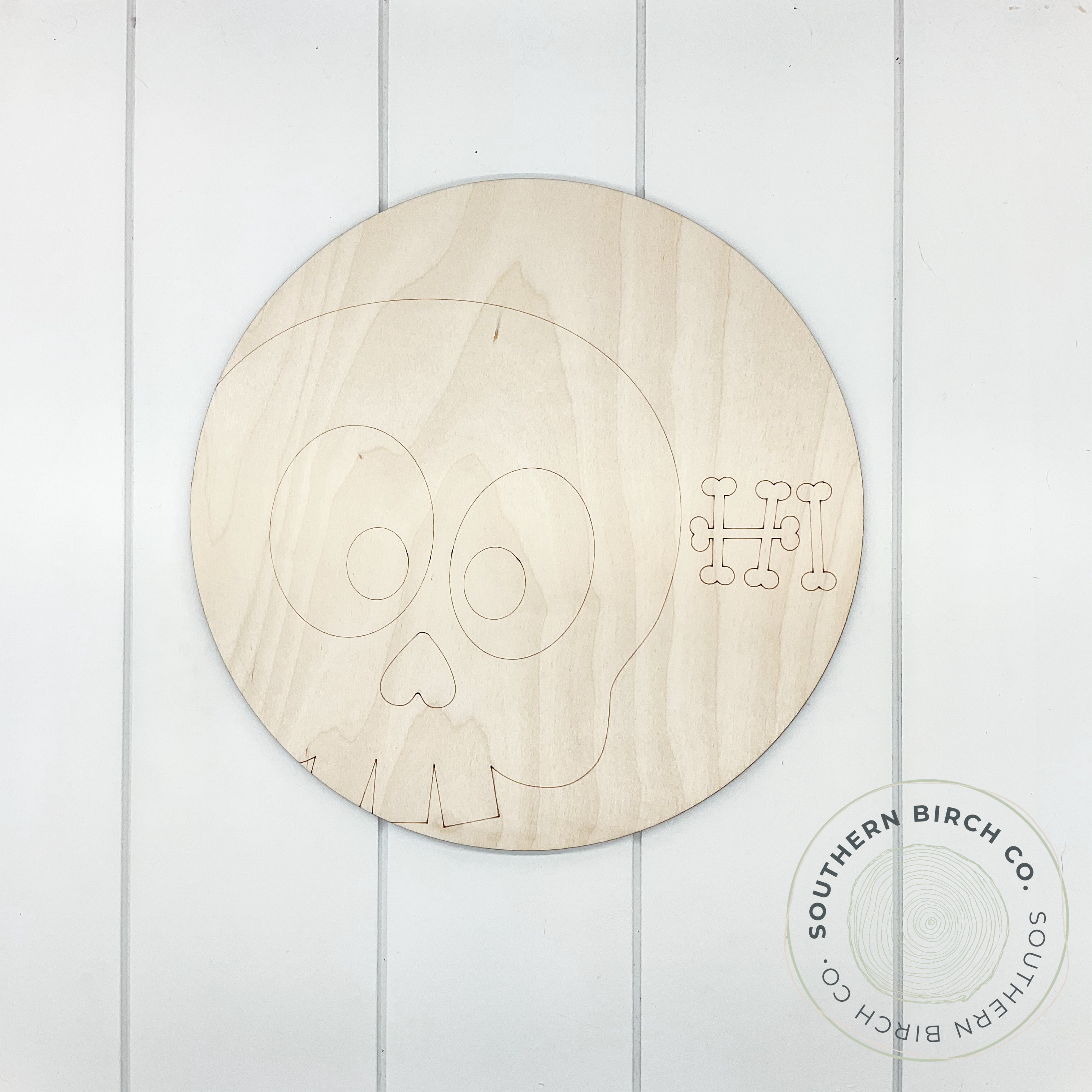 Skull Etched Round Blank
