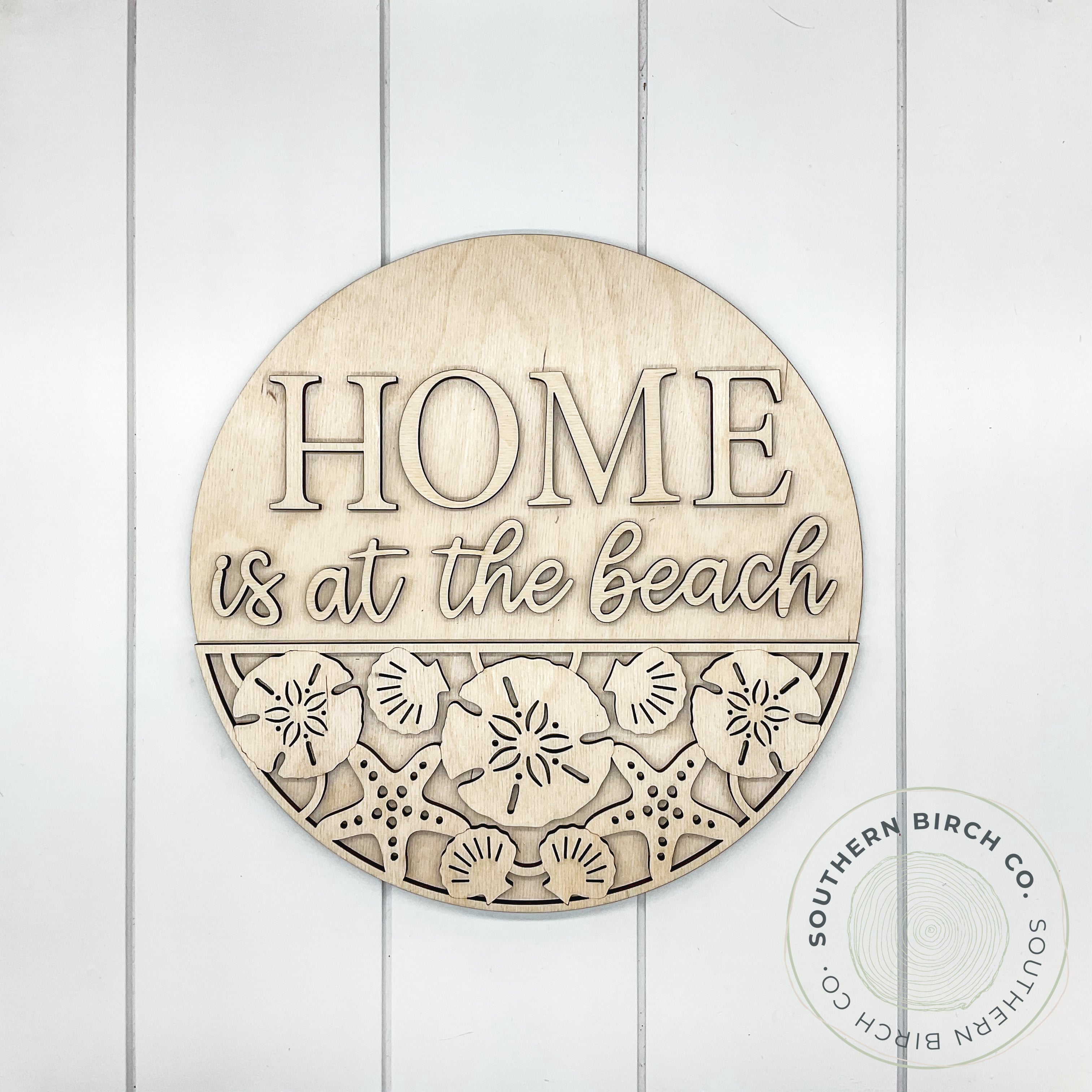 Home Is At The Beach 3D Round Blank
