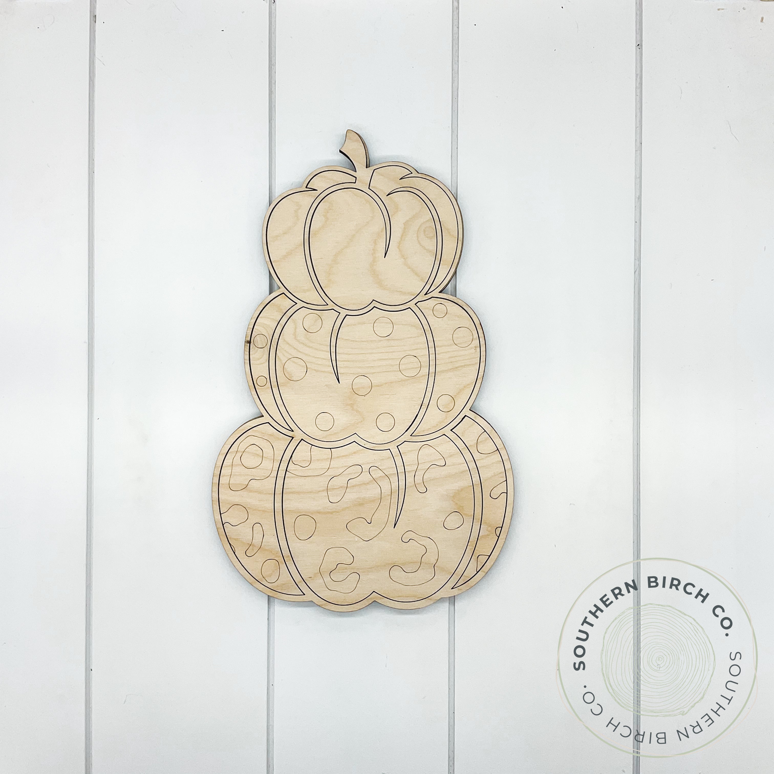 Pumpkin Trio 3D Blank (Polka Dot and Leopard Print)