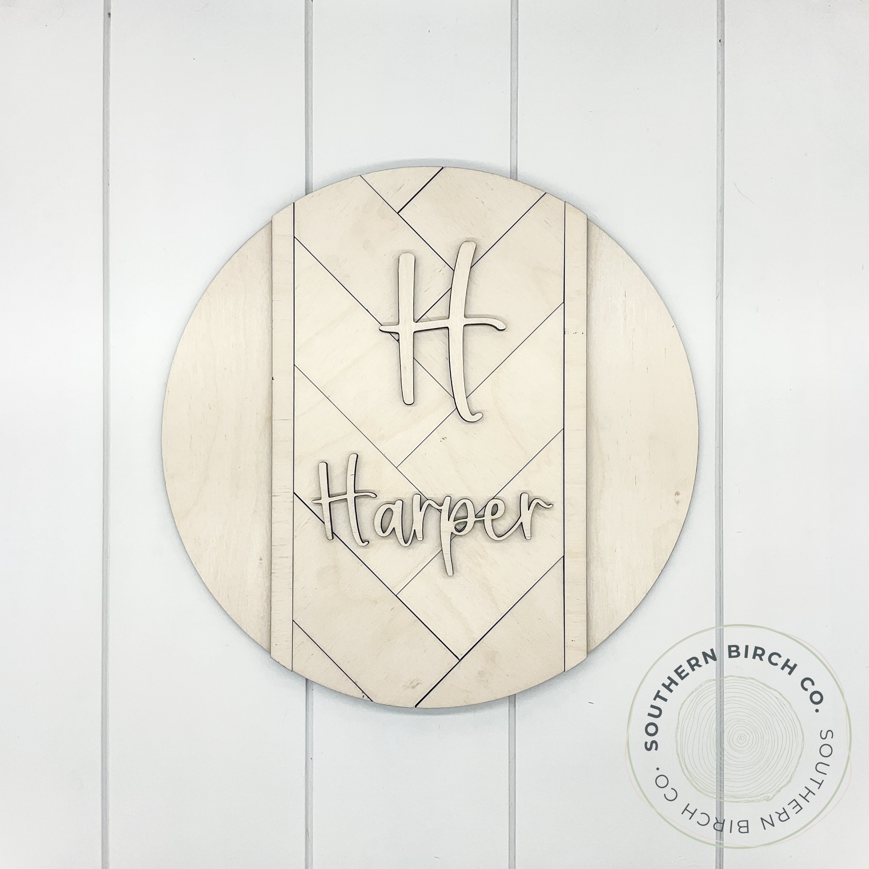 Personalized Herringbone 3D Round Blank