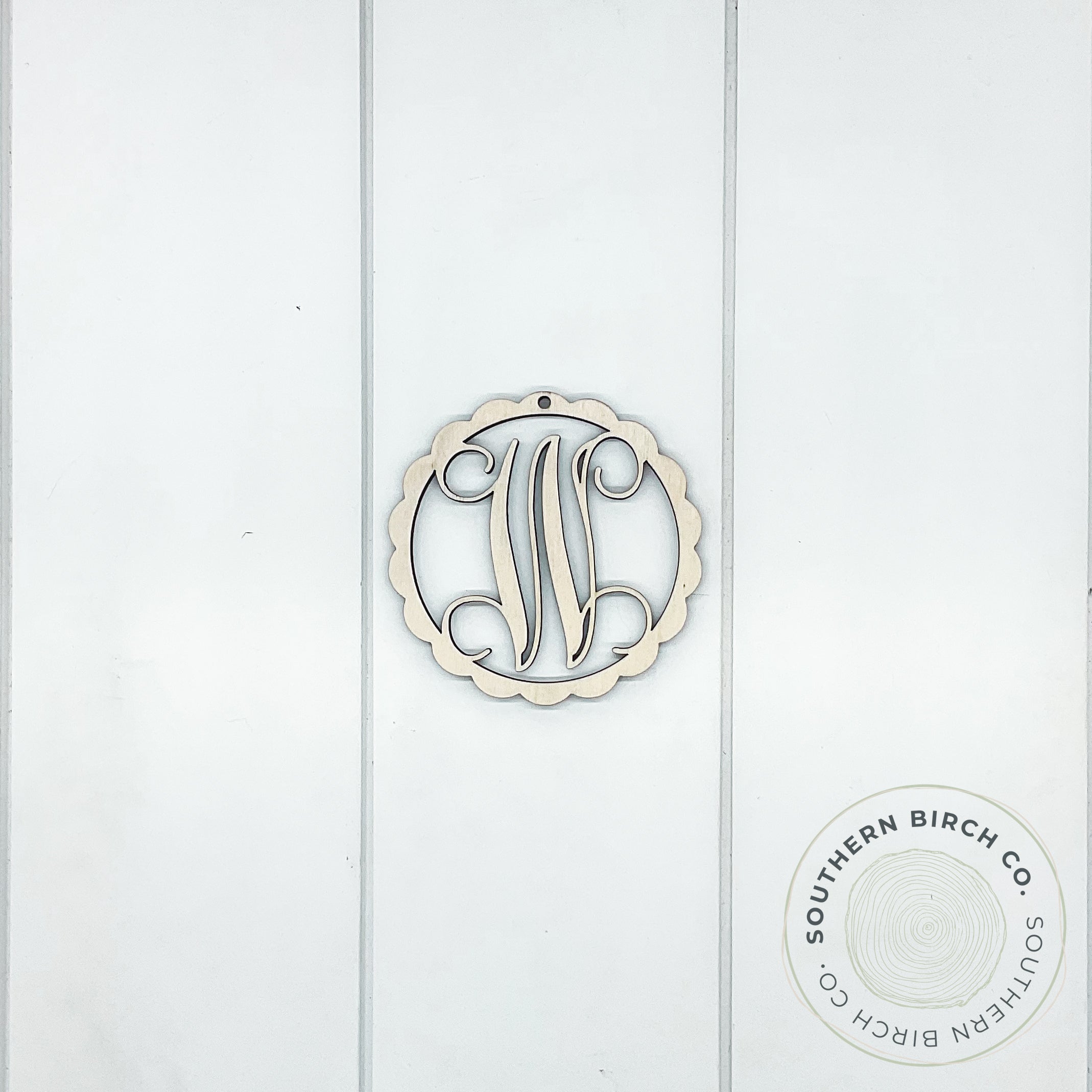 Scallop Monogram Ornament