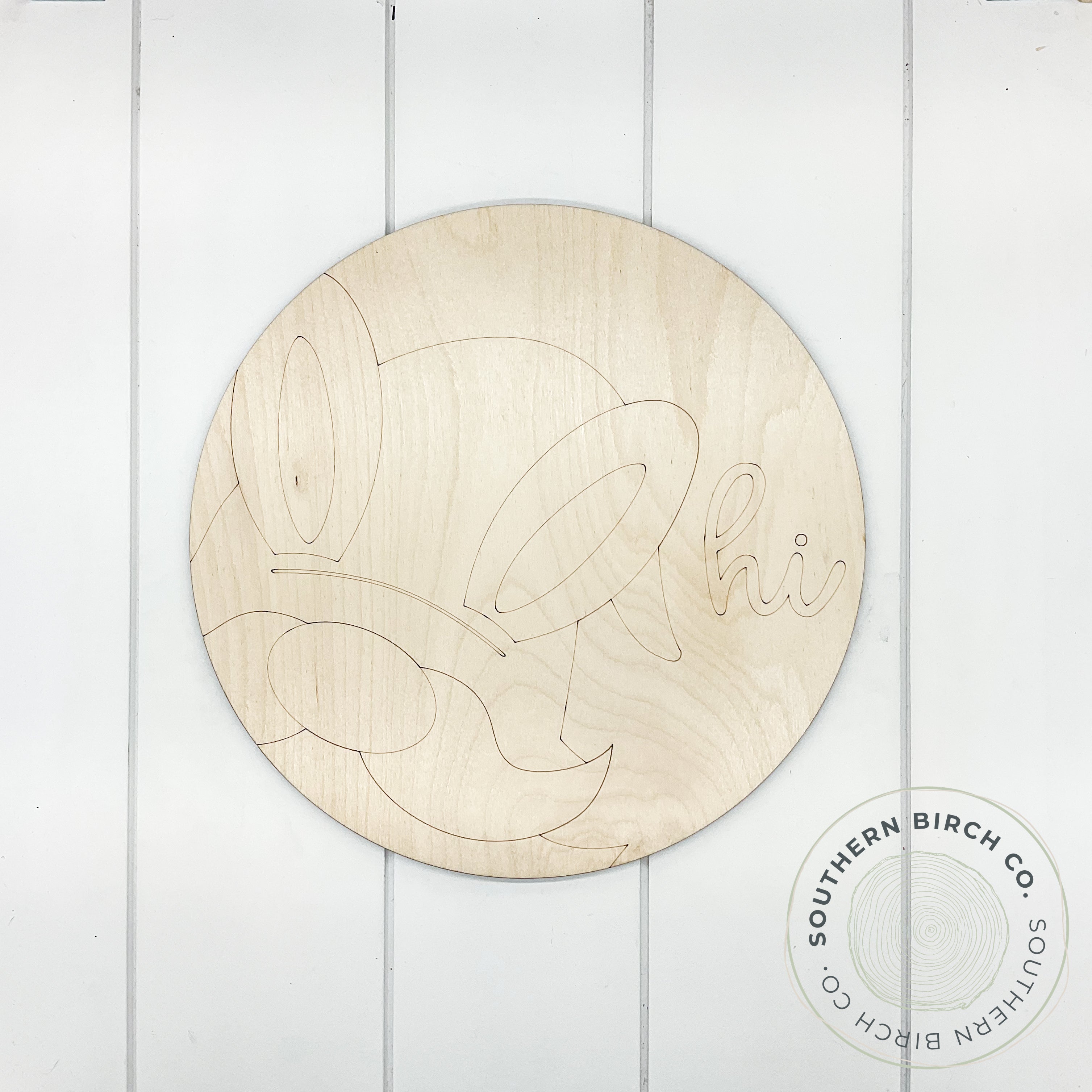 Bunny Gnome Etched Round Blank