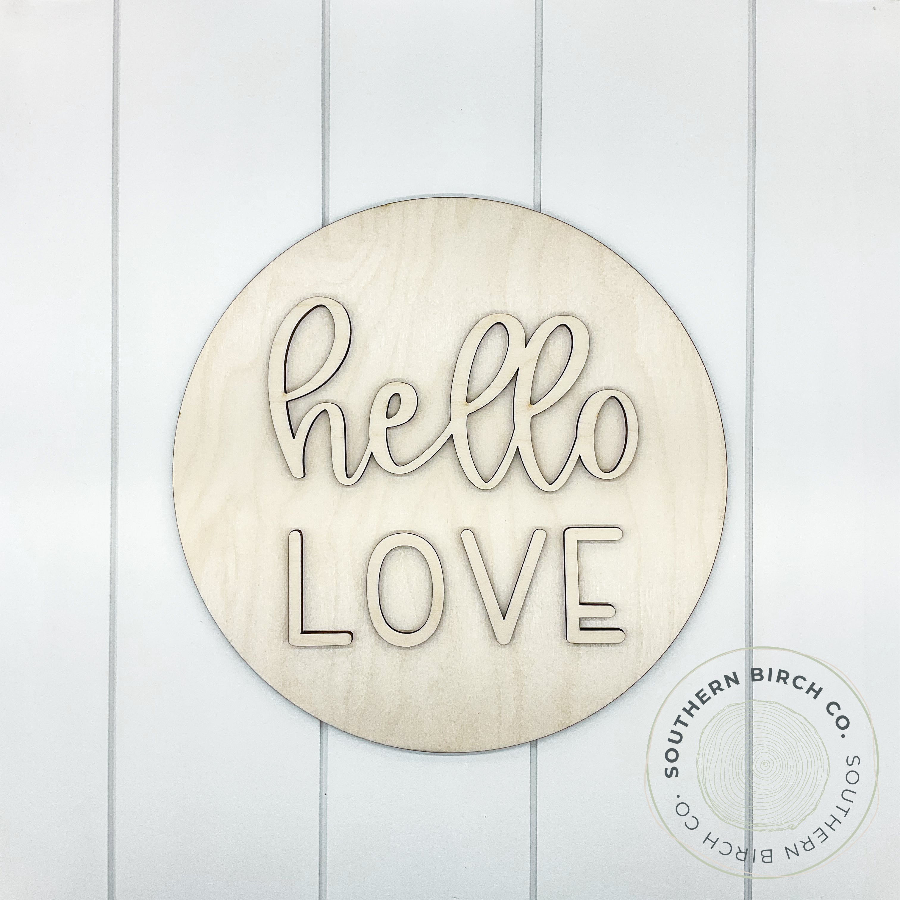 Hello Love 3D Round Blank