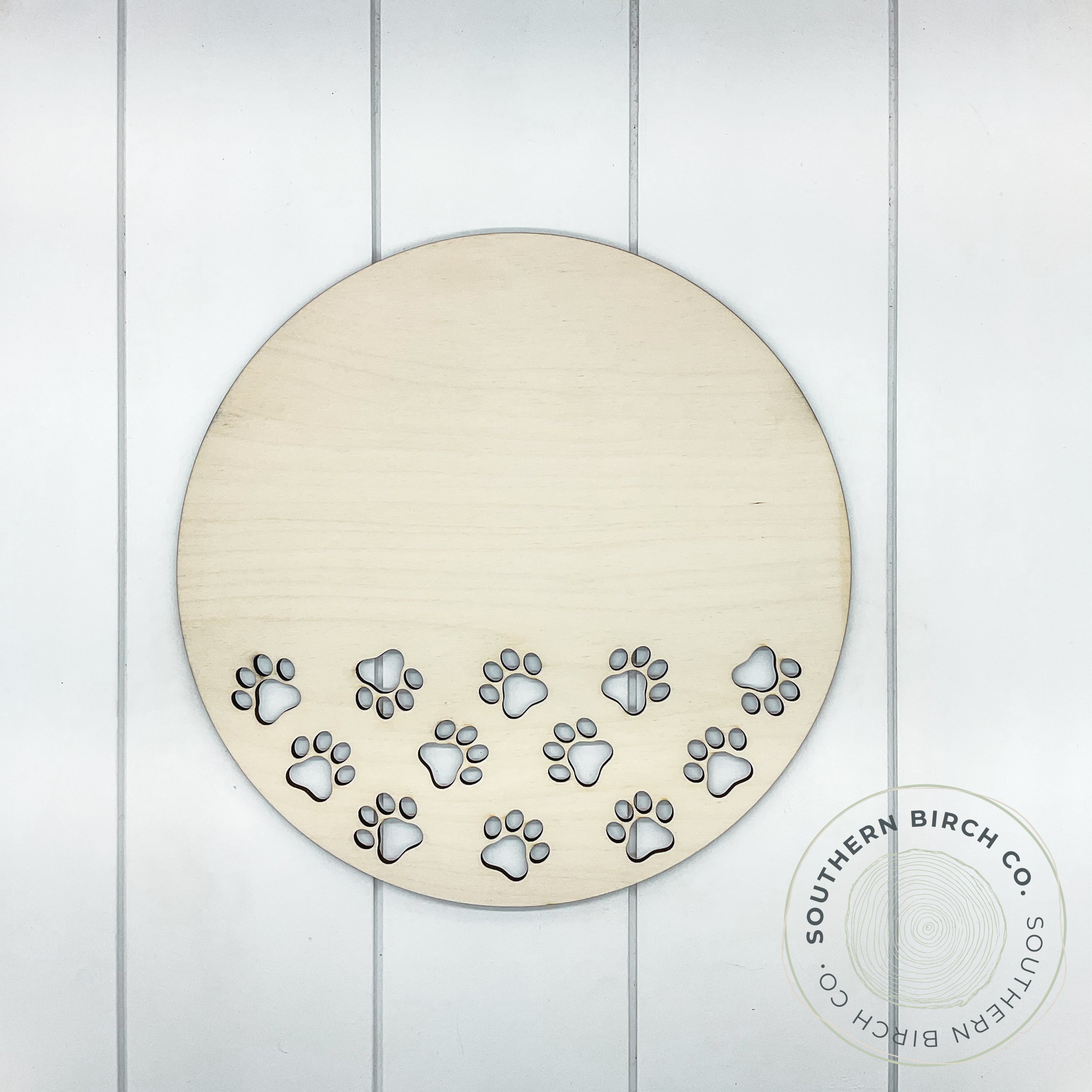 Round Cutout Blank (Paw Prints)