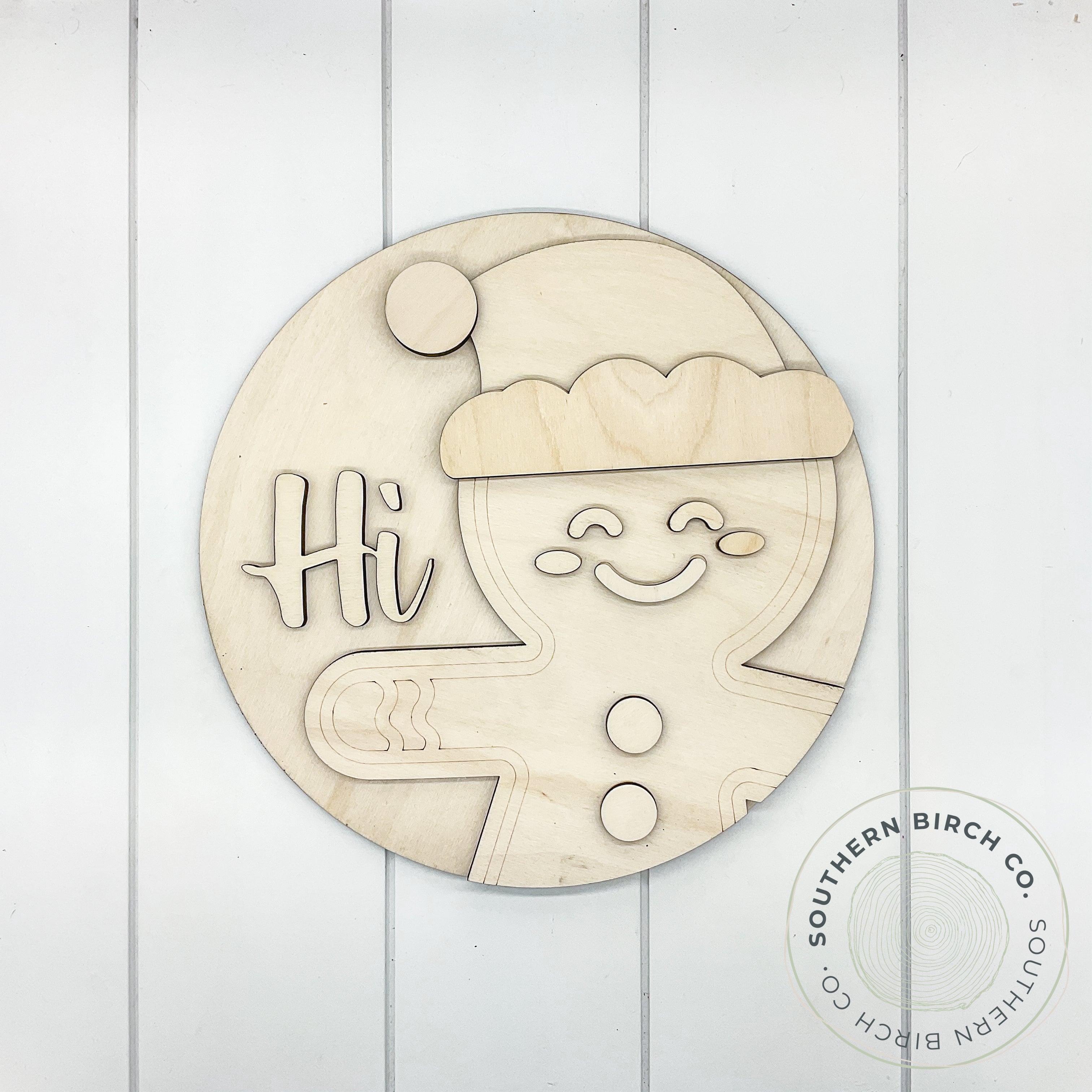 Gingerbread Man 3D Round Blank