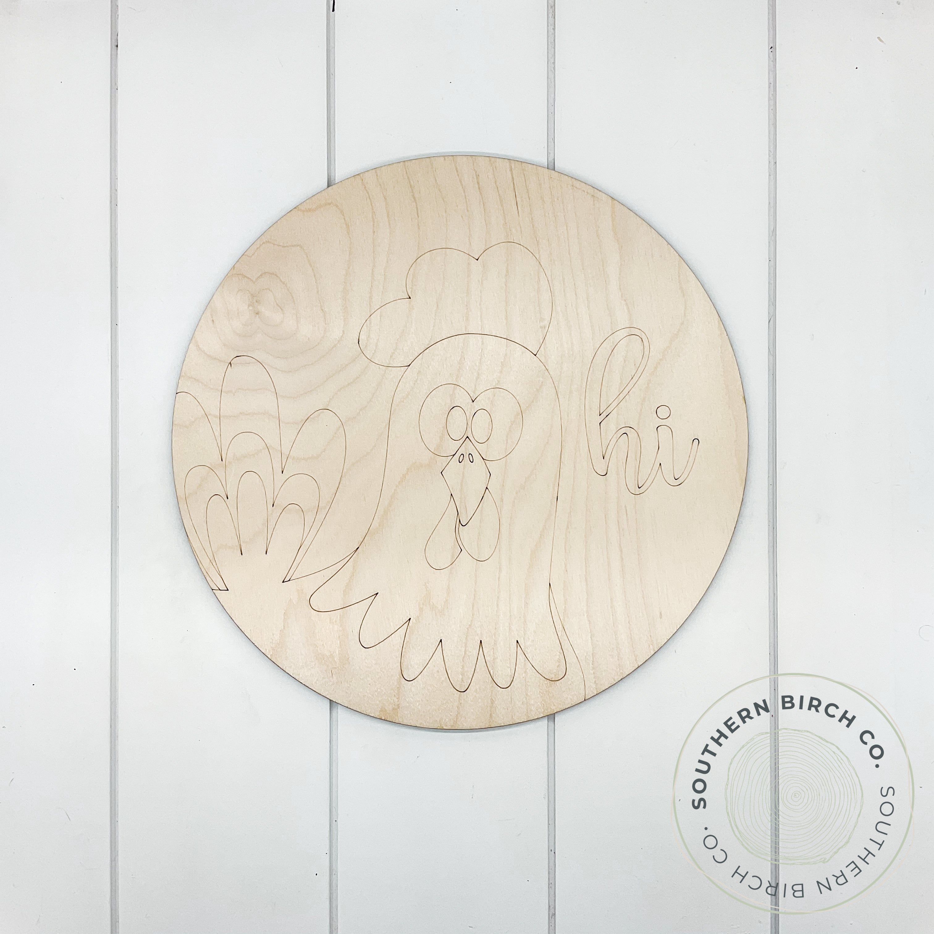 Chicken Etched Round Blank
