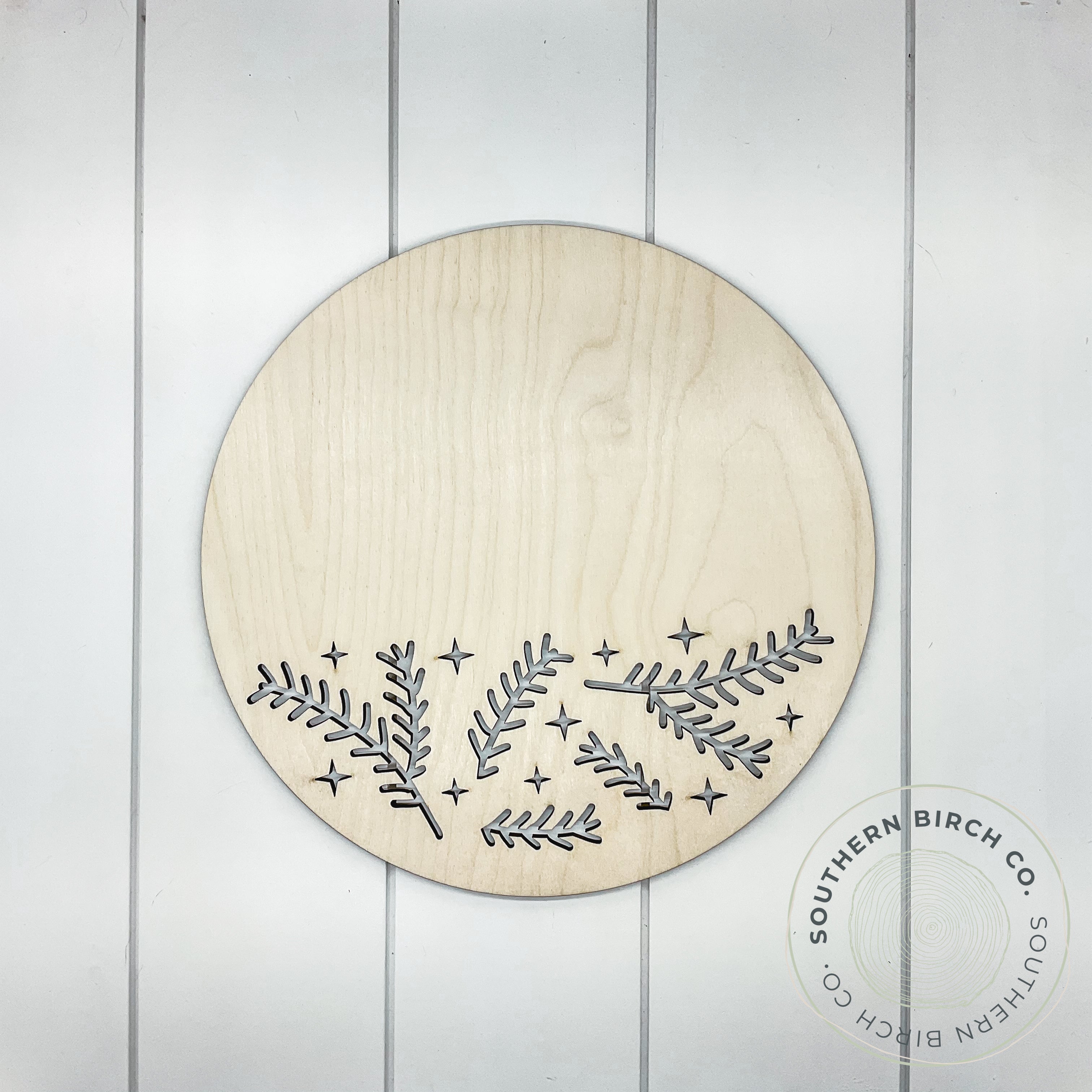 Round Cutout Blank (Christmas Laurels)