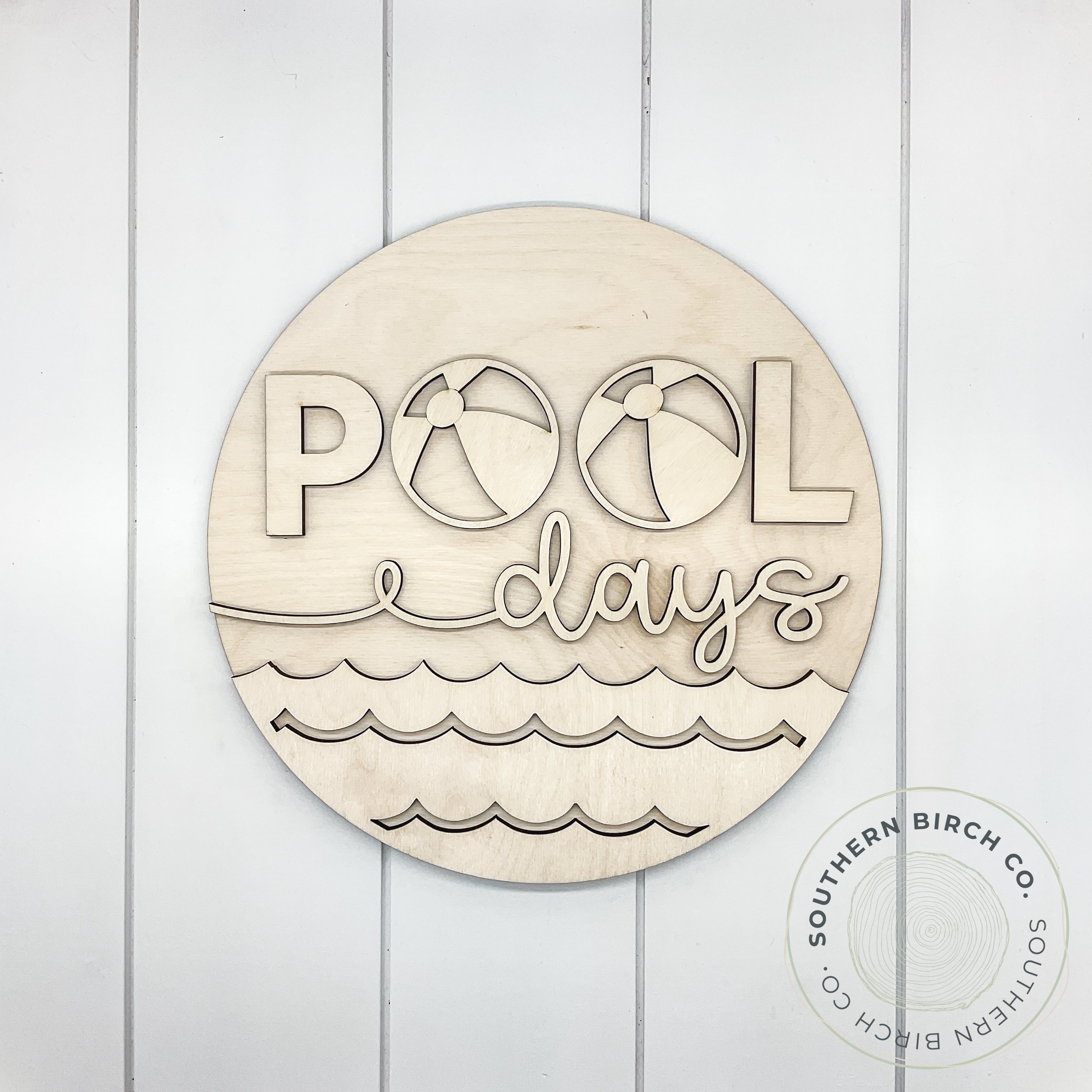 Pool Days 3D Round Blank
