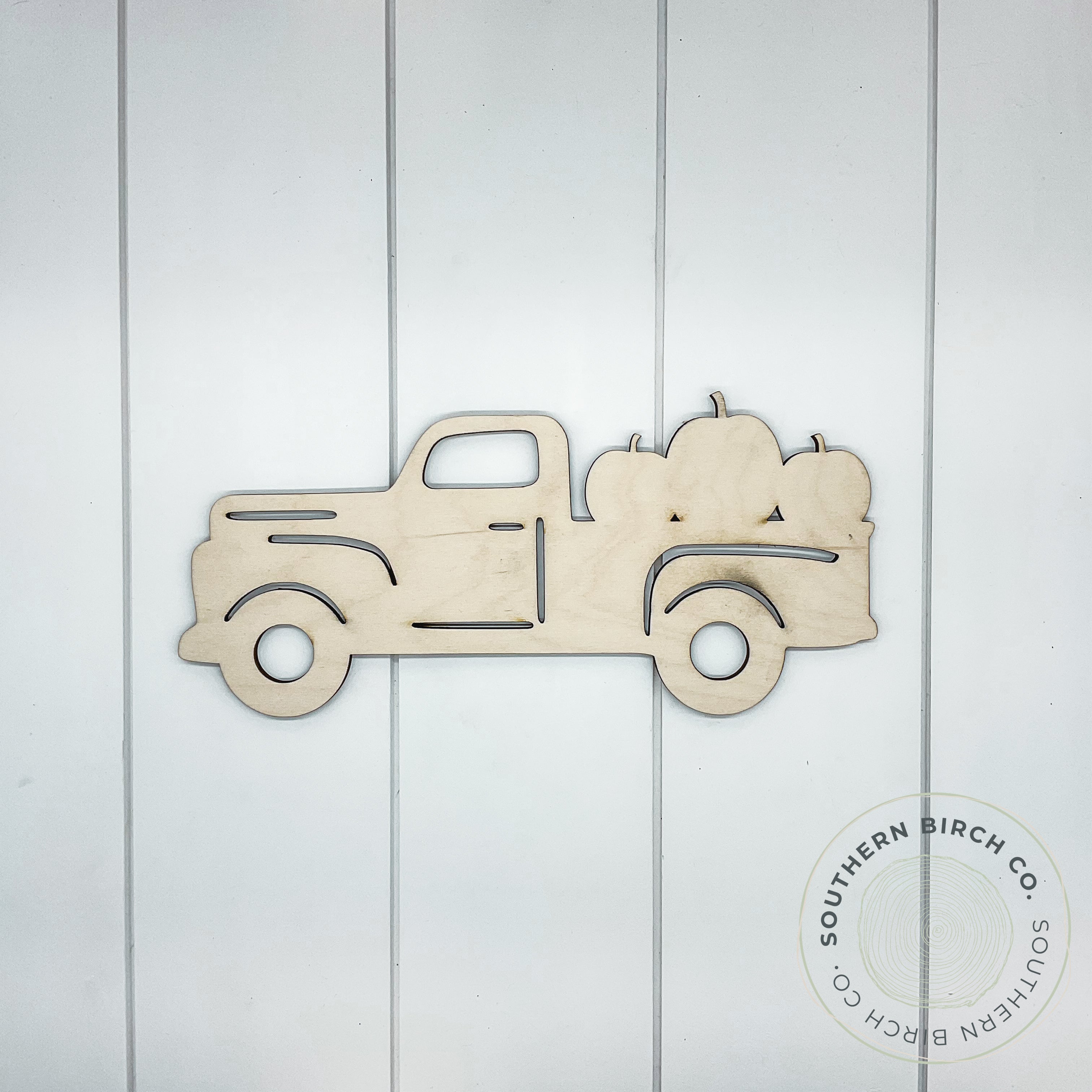 Truck with Pumpkins Blank