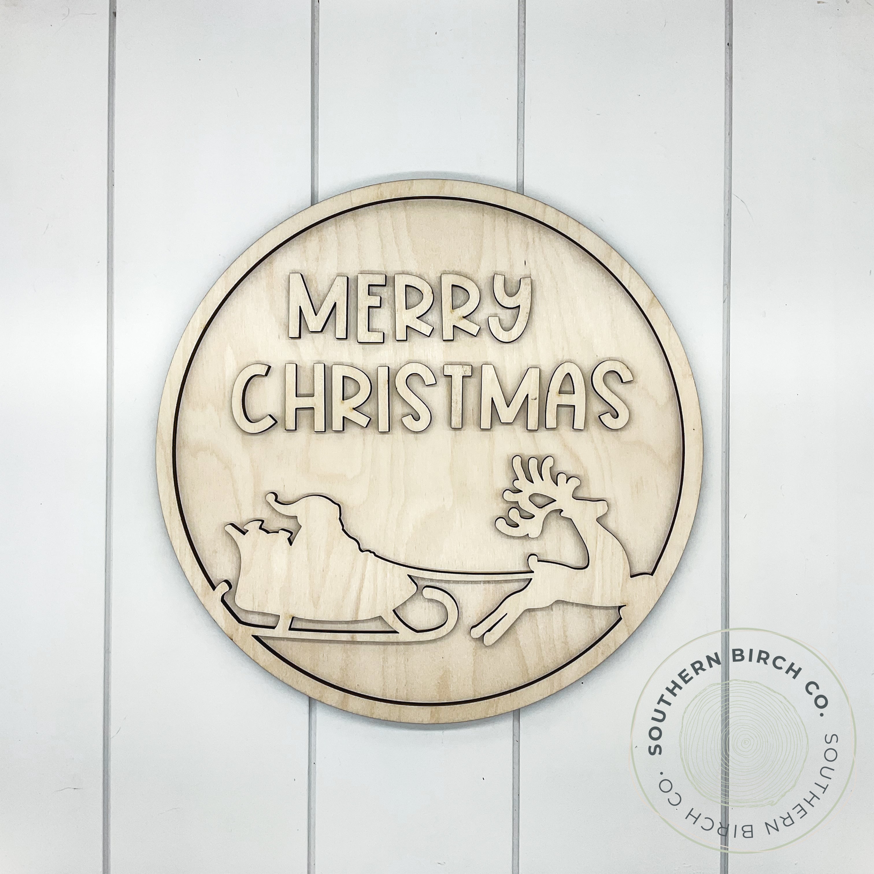 Merry Christmas 3D Round Blank