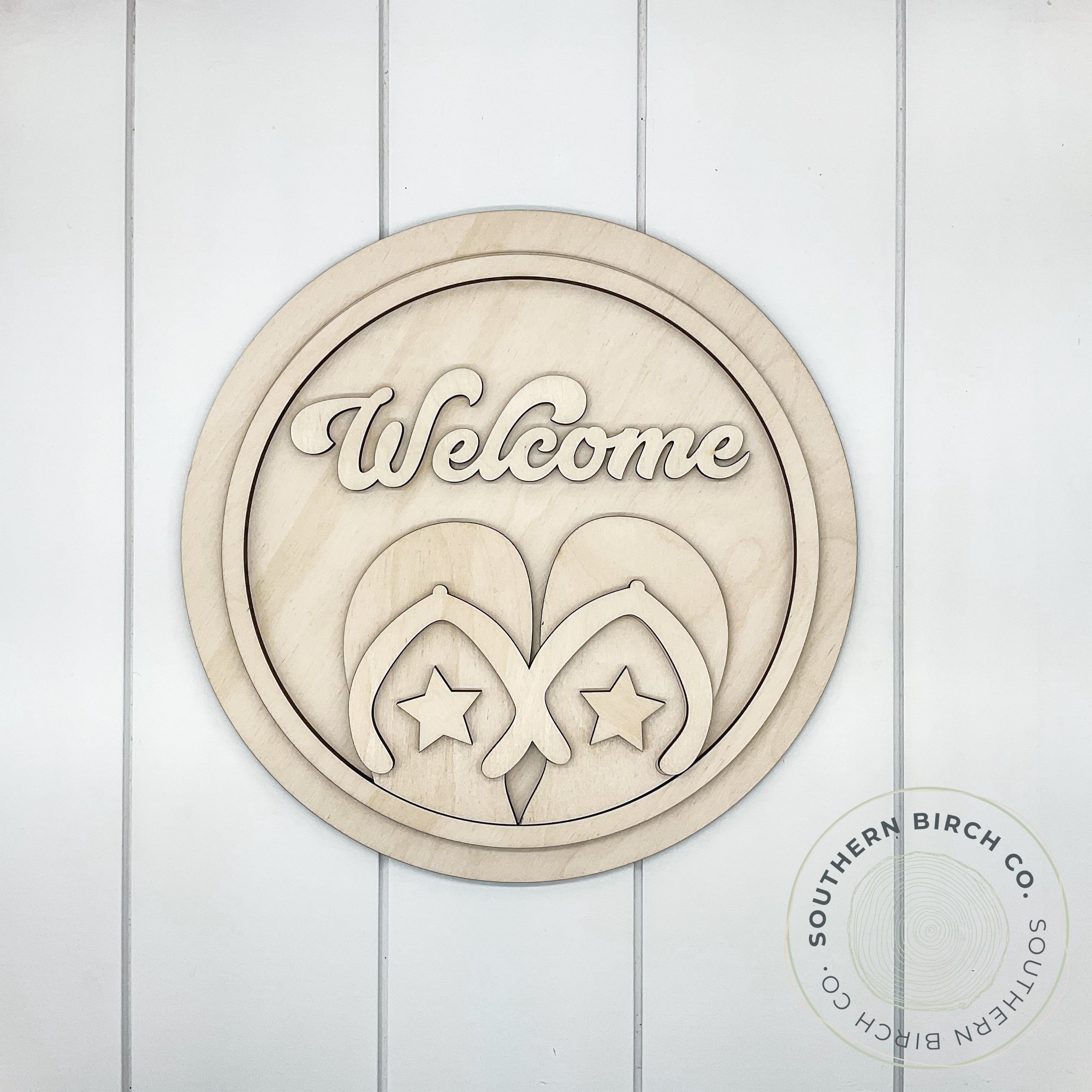Welcome 3D Round Blank (Flip Flops)