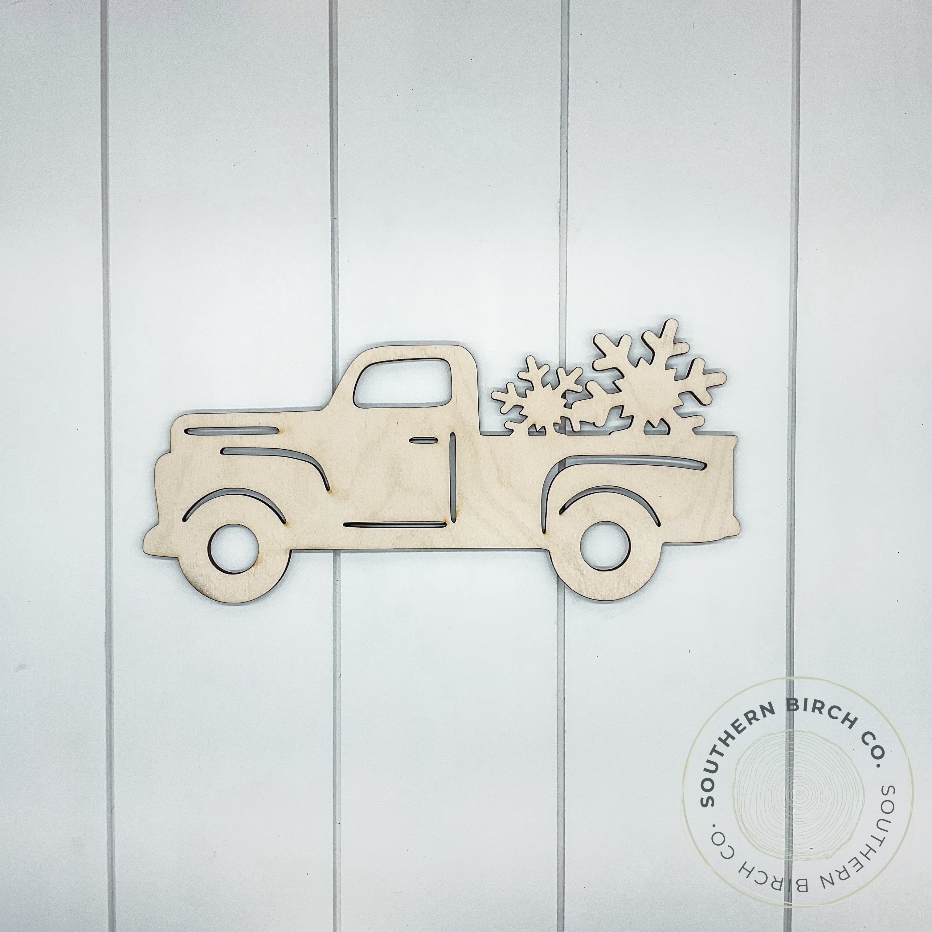 Truck with Snowflakes Blank