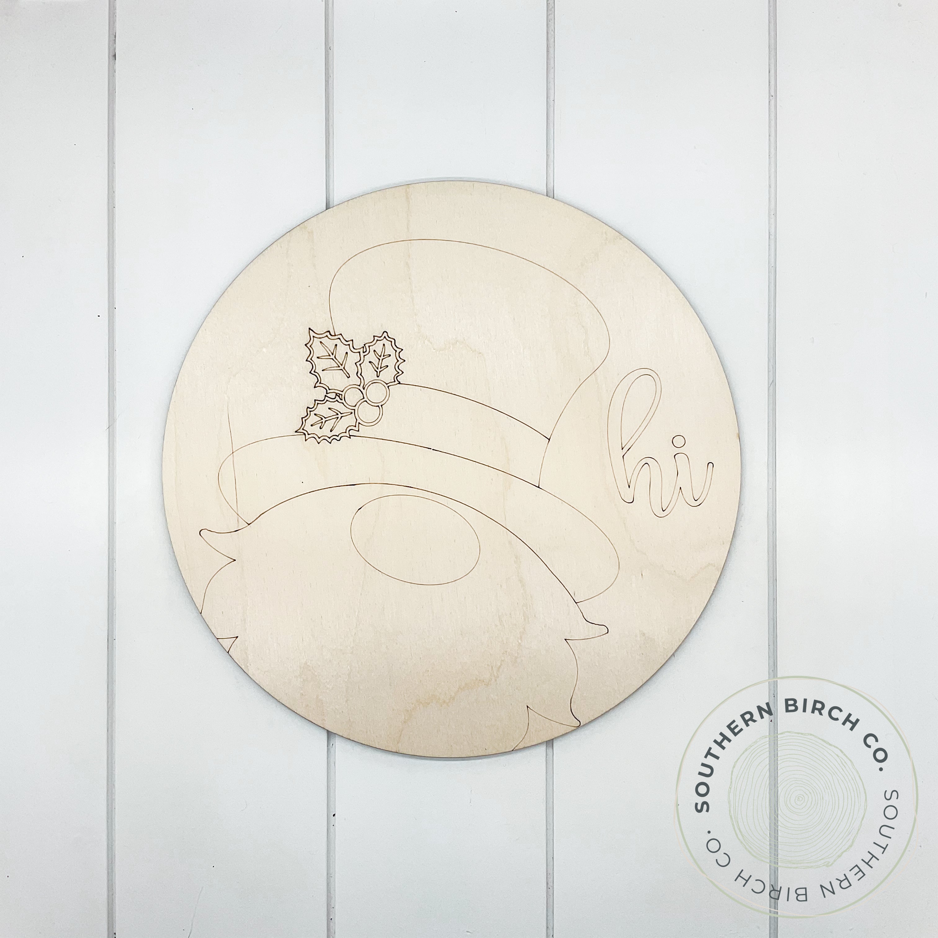 Winter Gnome Etched Round Blank
