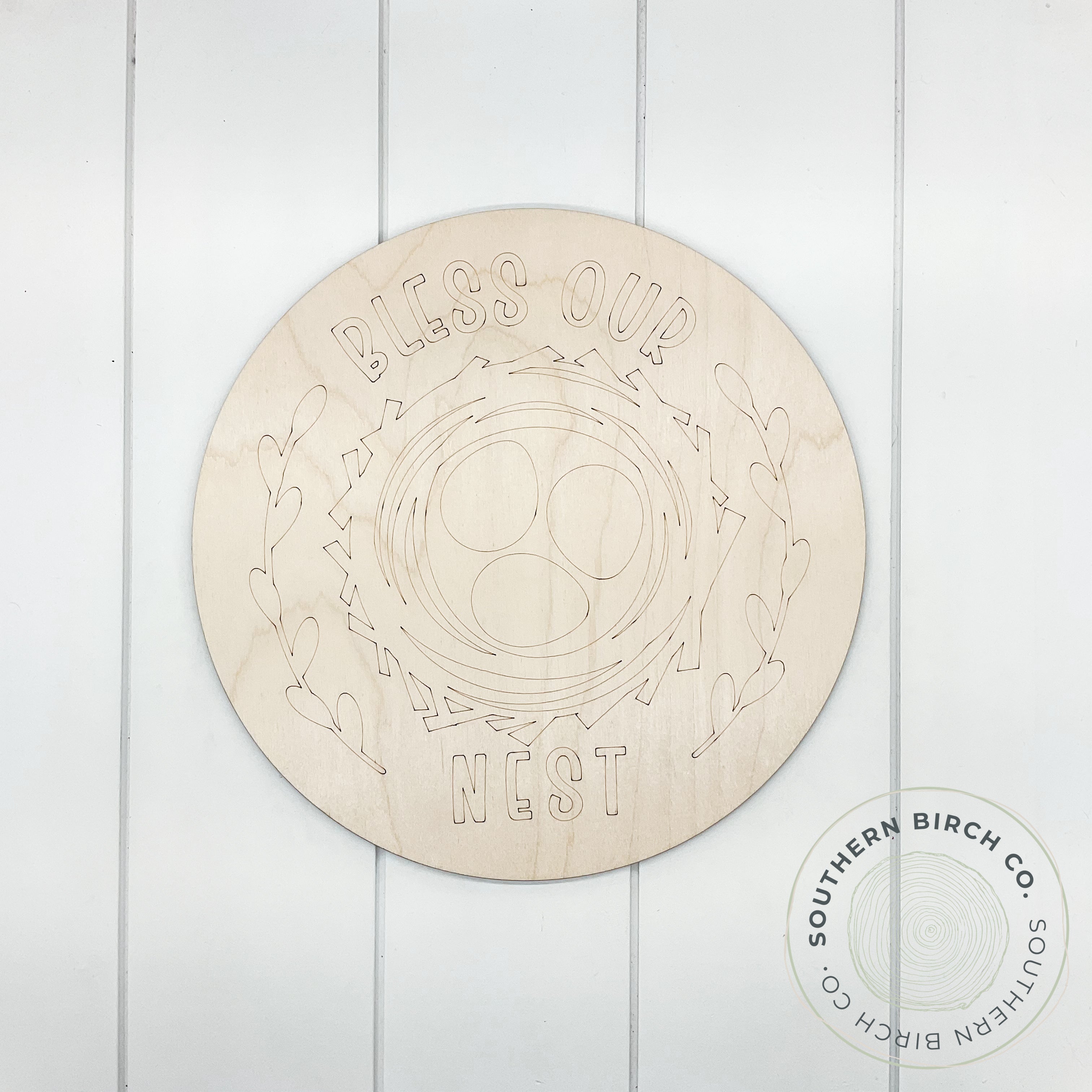 Bless Our Nest Etched Round Blank