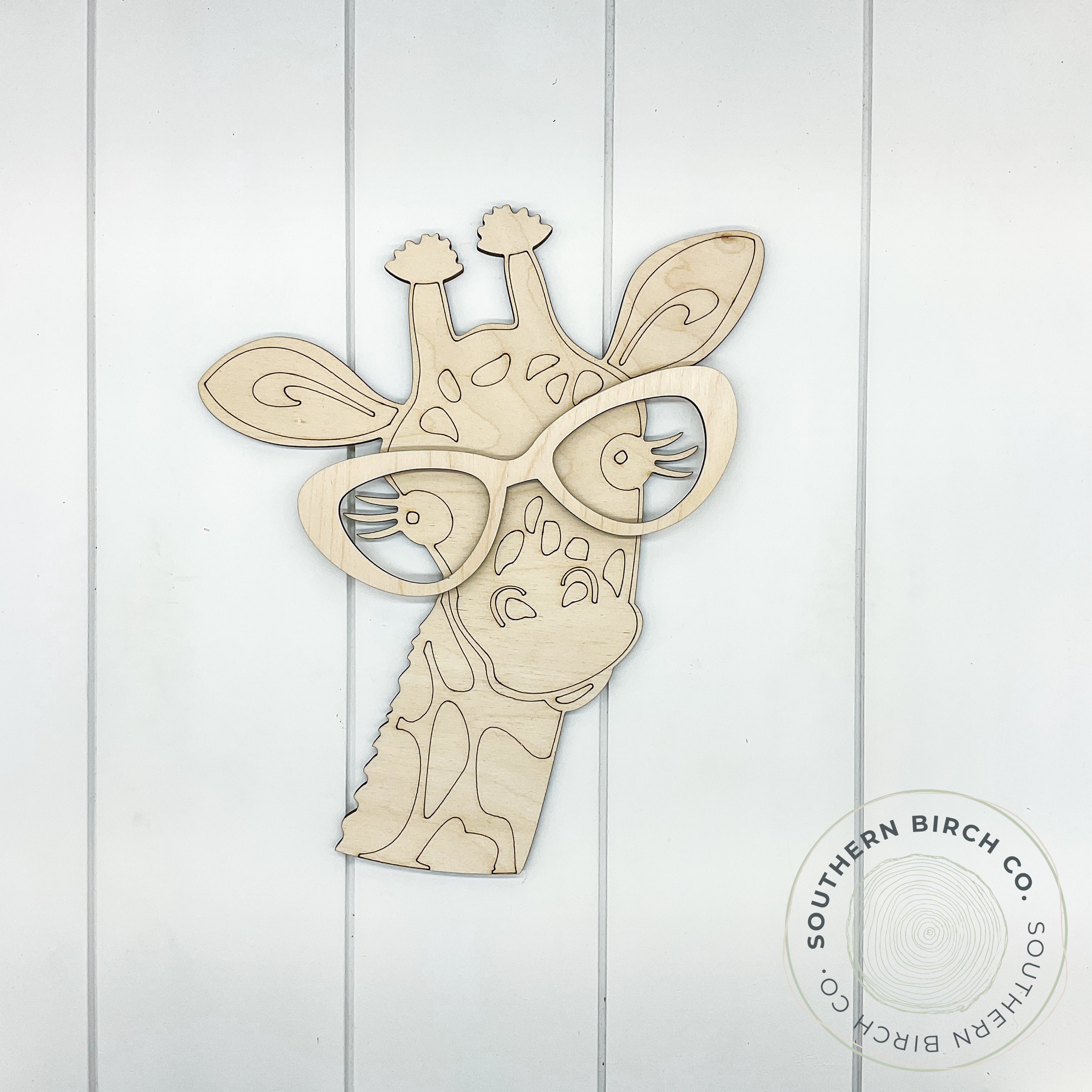 Giraffe with Glasses Blank