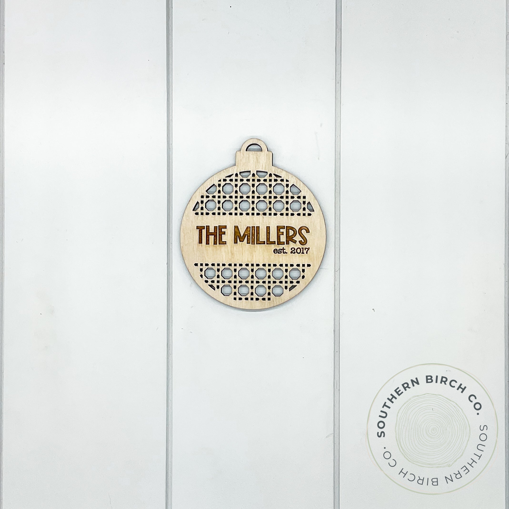 Engraved Name Ornament (Rattan)