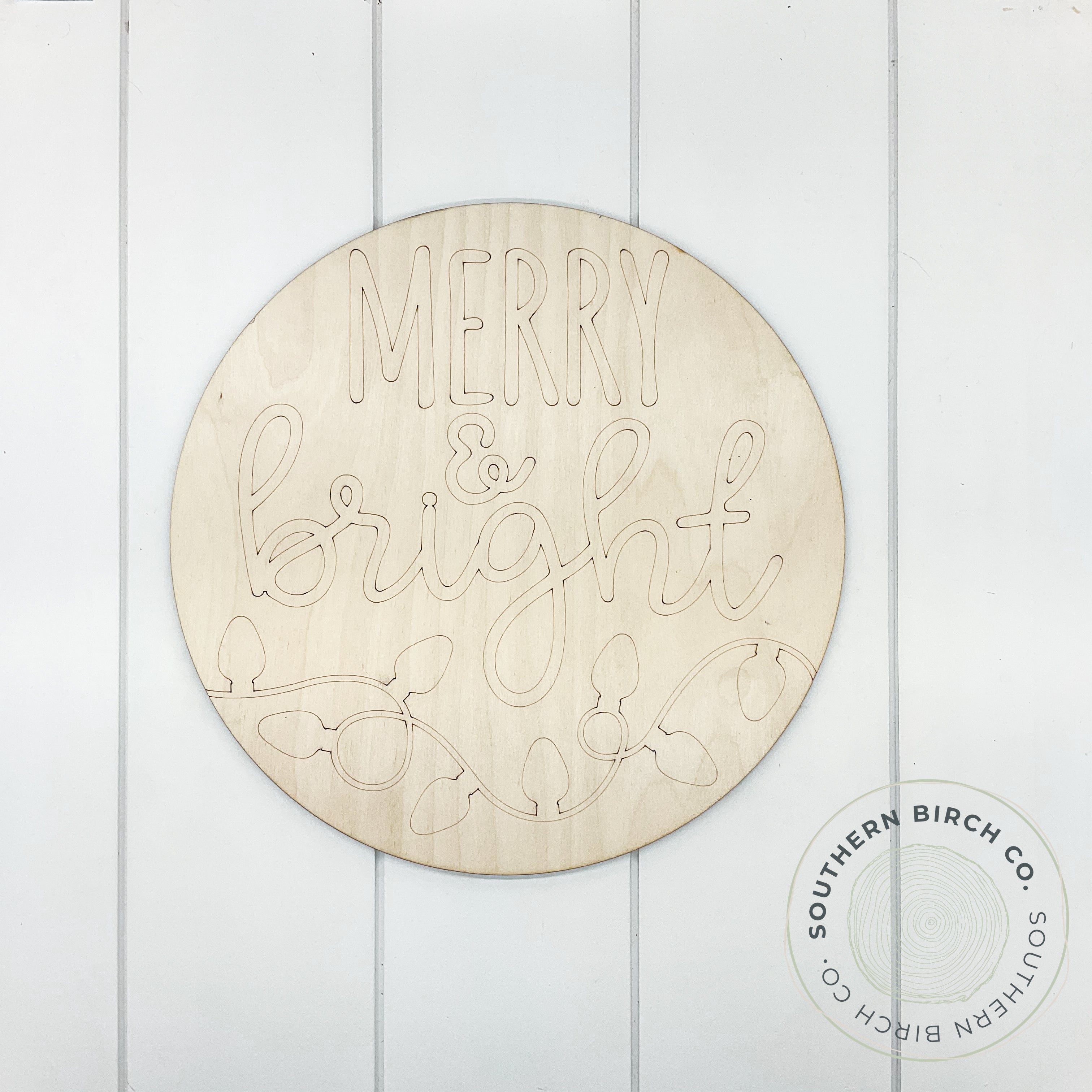 Merry & Bright Etched Round Blank