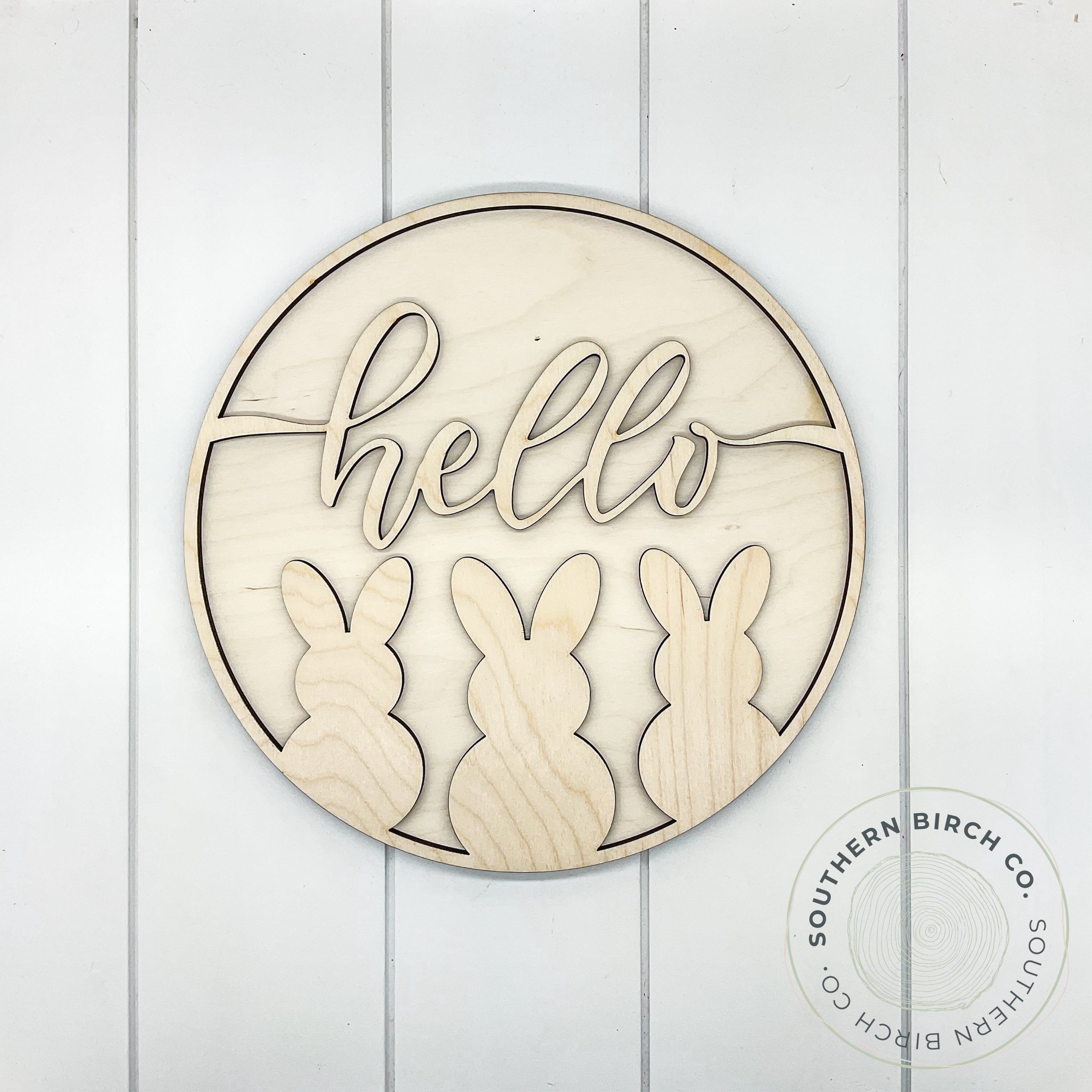 Bunny Trio 3D Round Blank
