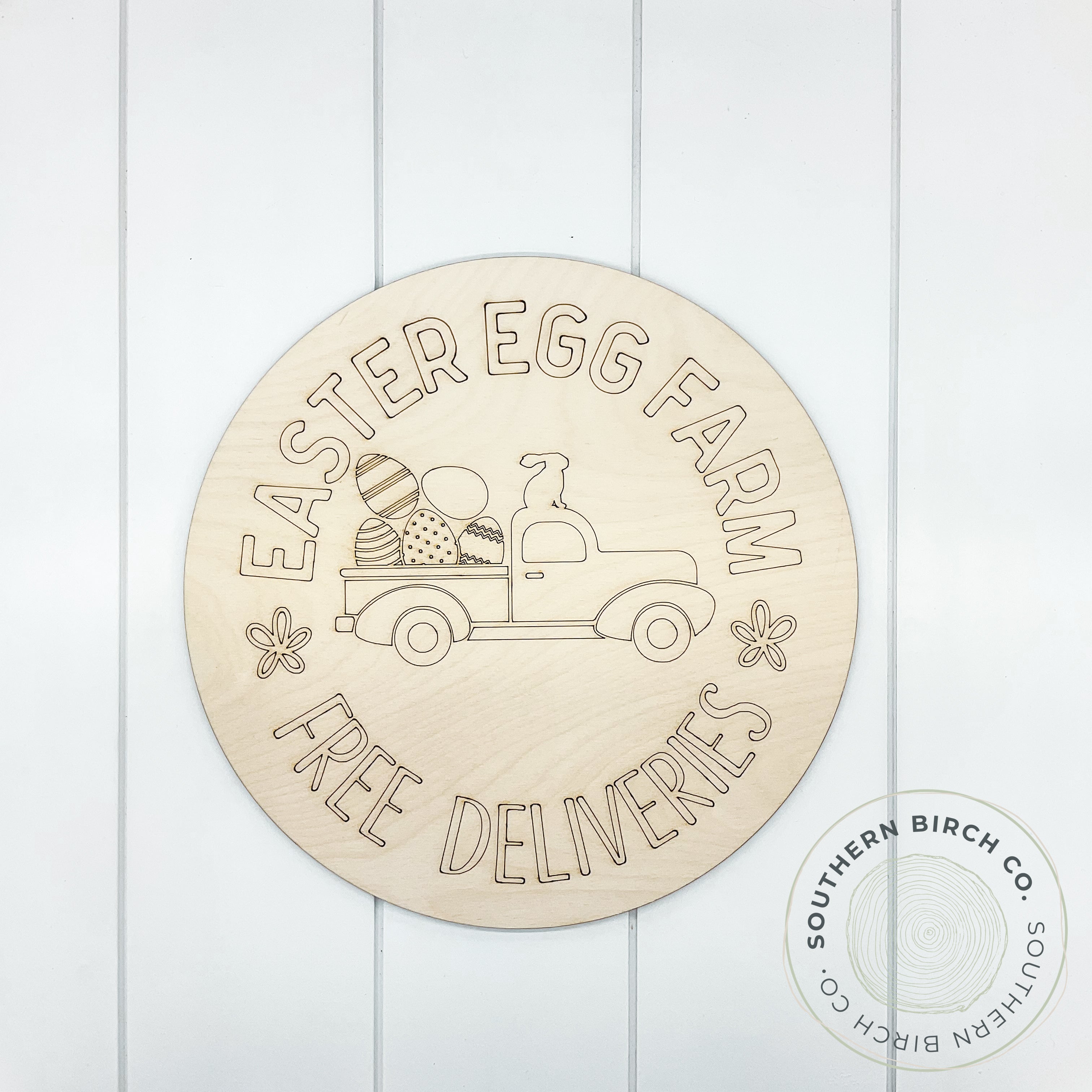 Easter Egg Farm Etched Round Blank