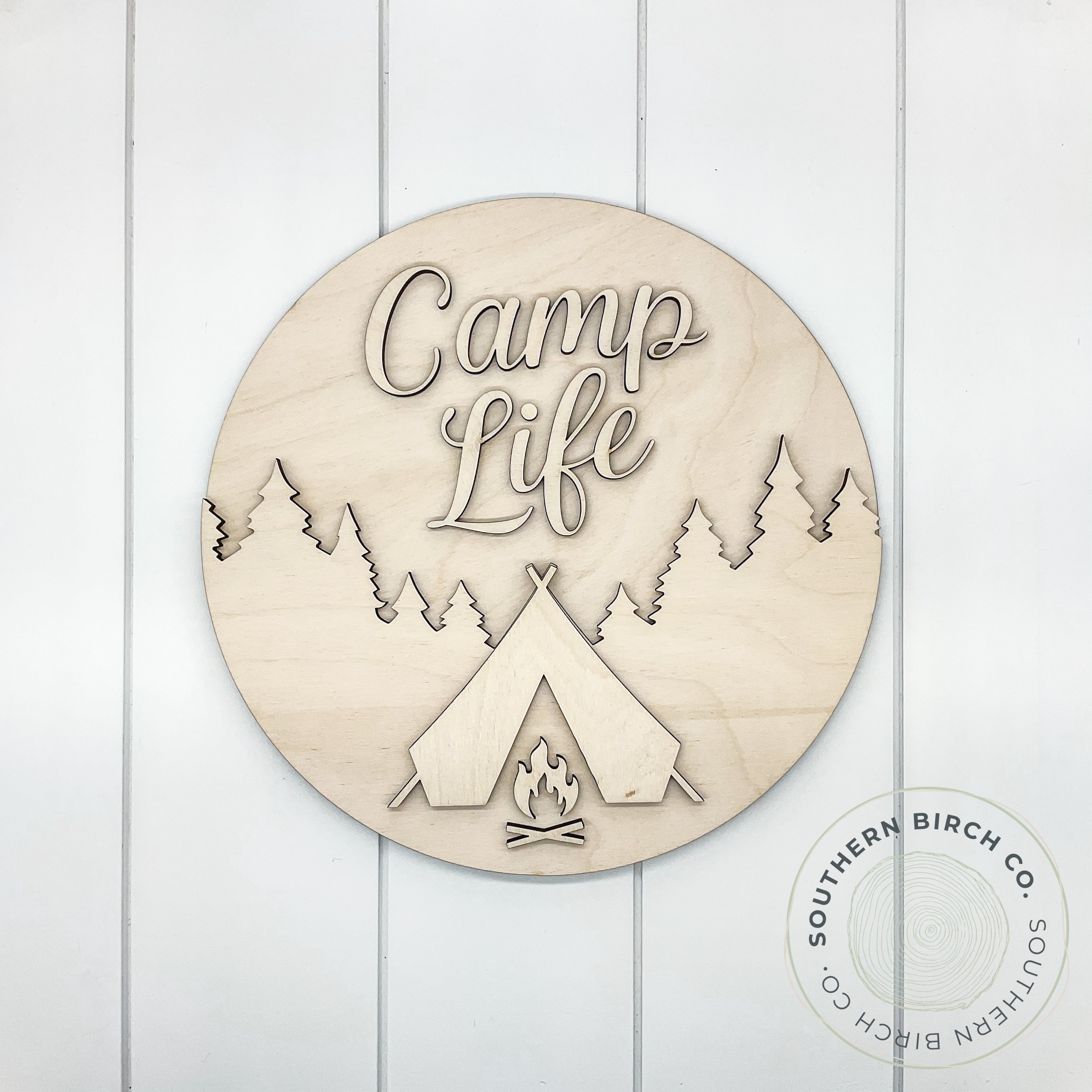 Camp Life 3D Round Blank