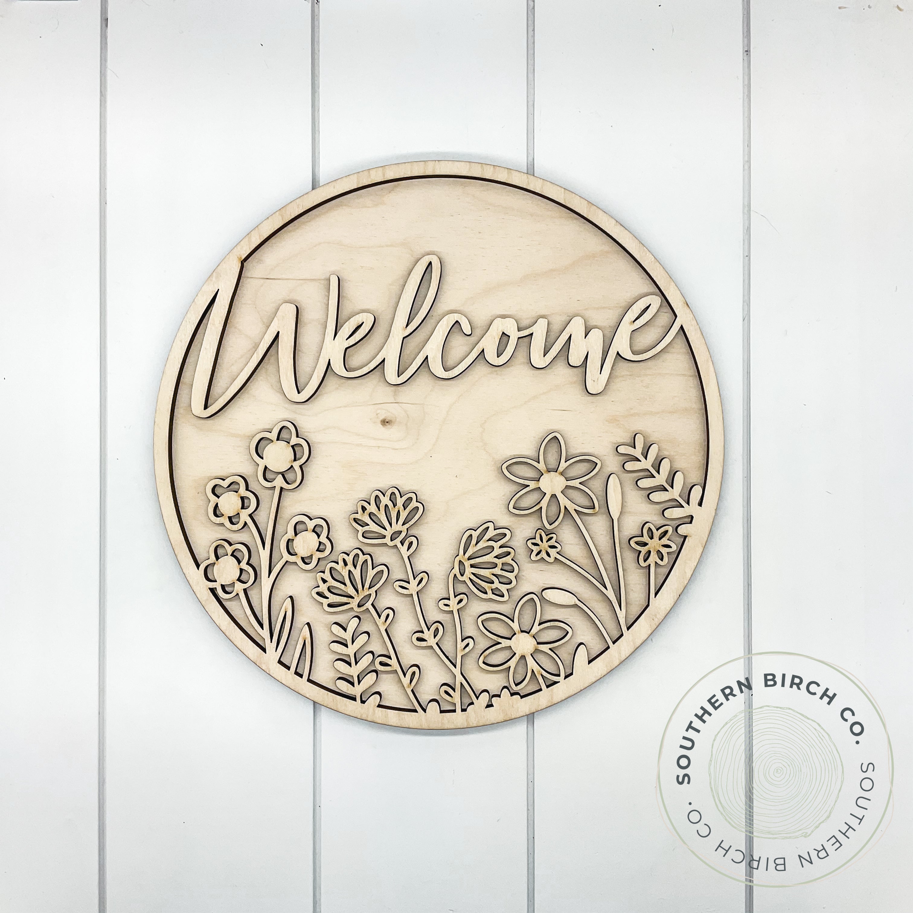 Welcome 3D Round Blank (Flowers)