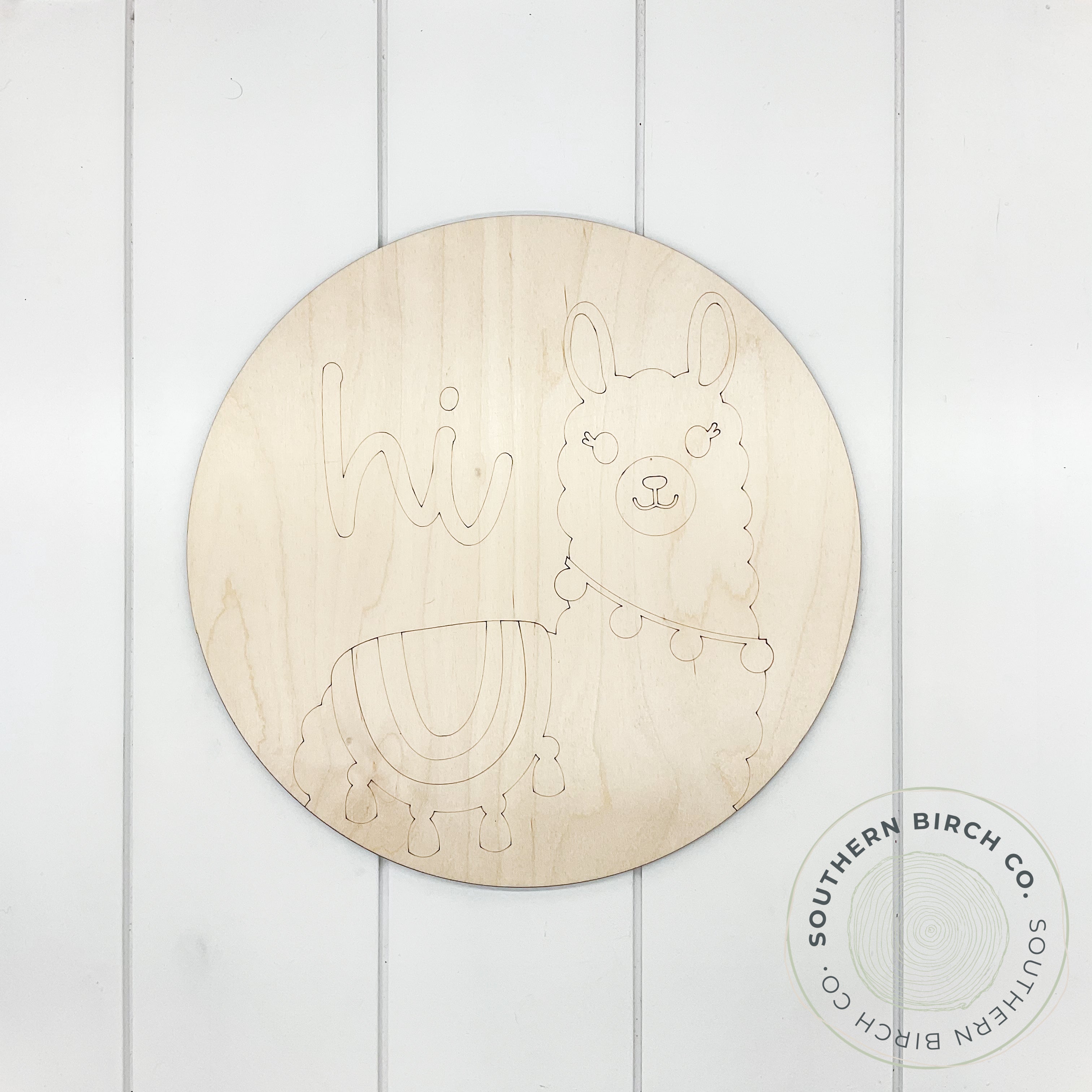Llama Etched Round Blank