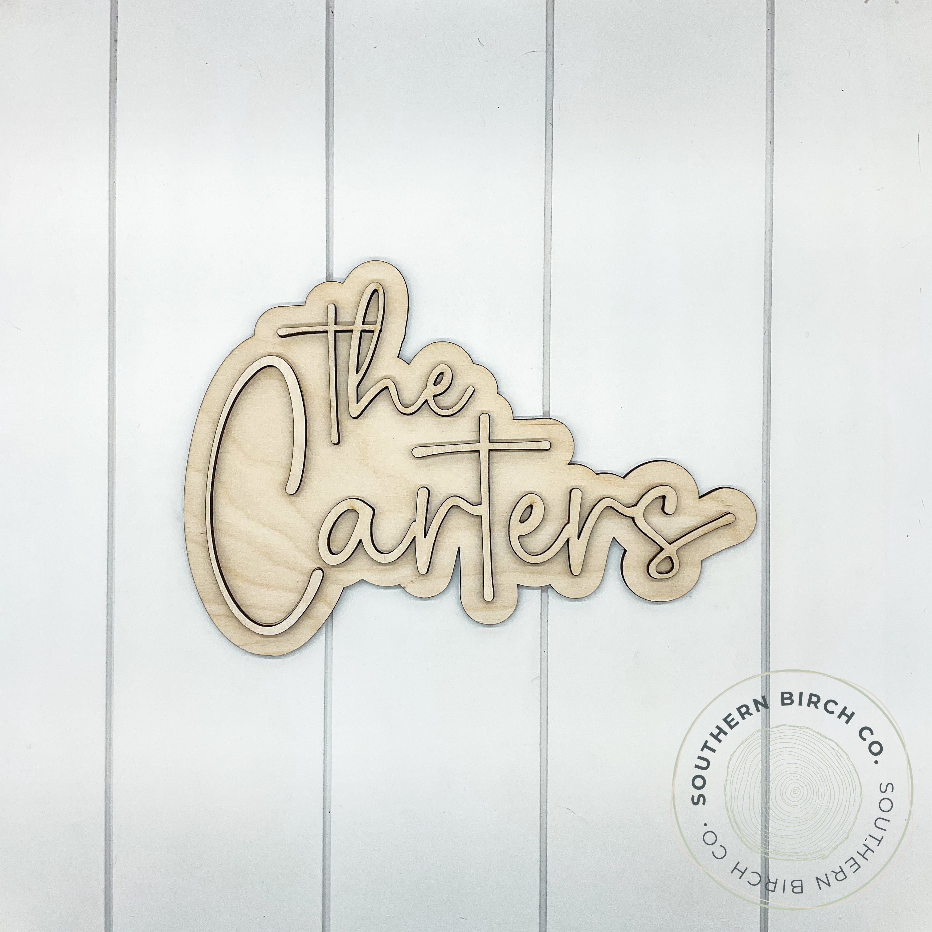3D Last Name Outline Sign