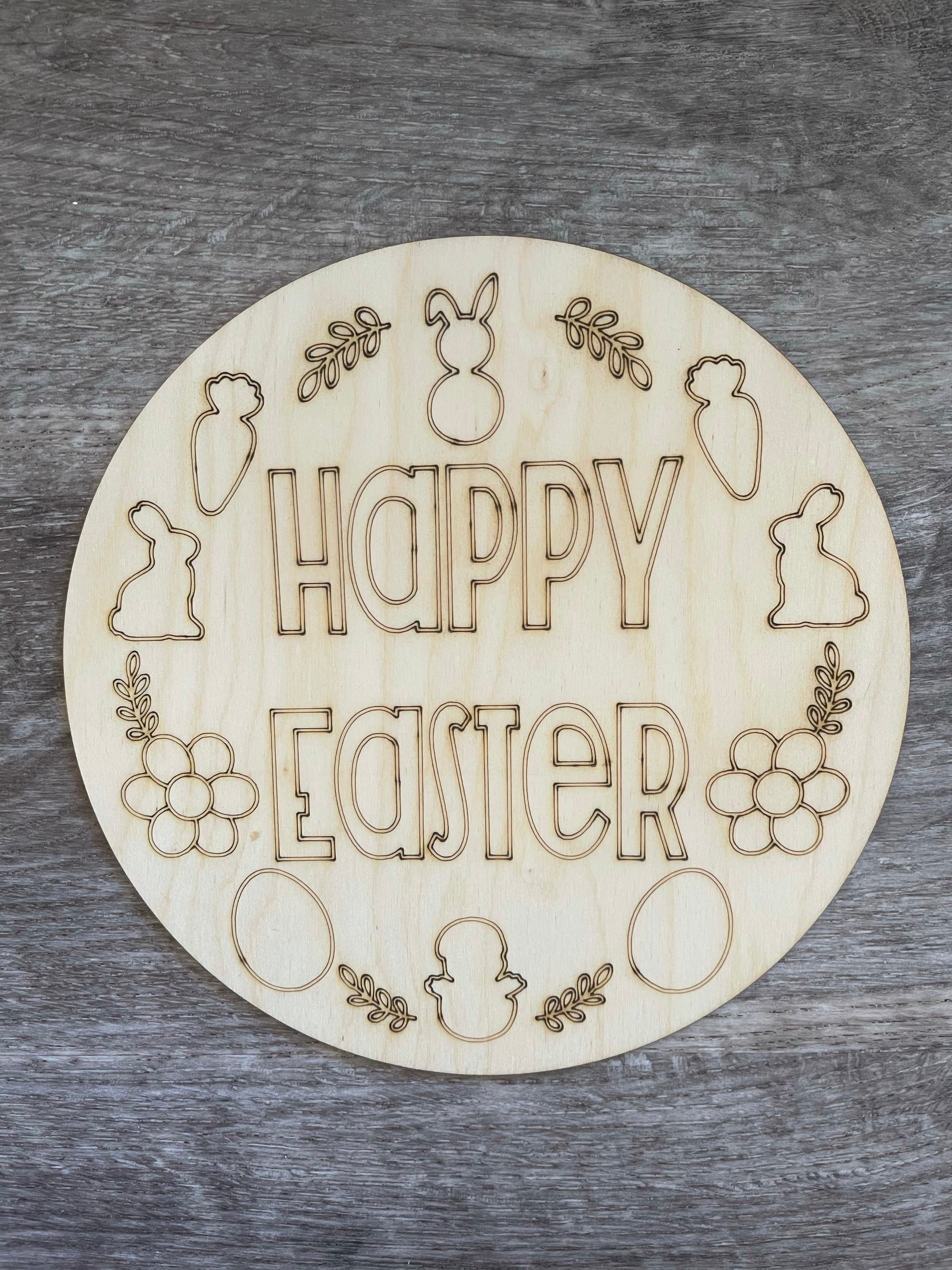 Happy Easter Round Blank