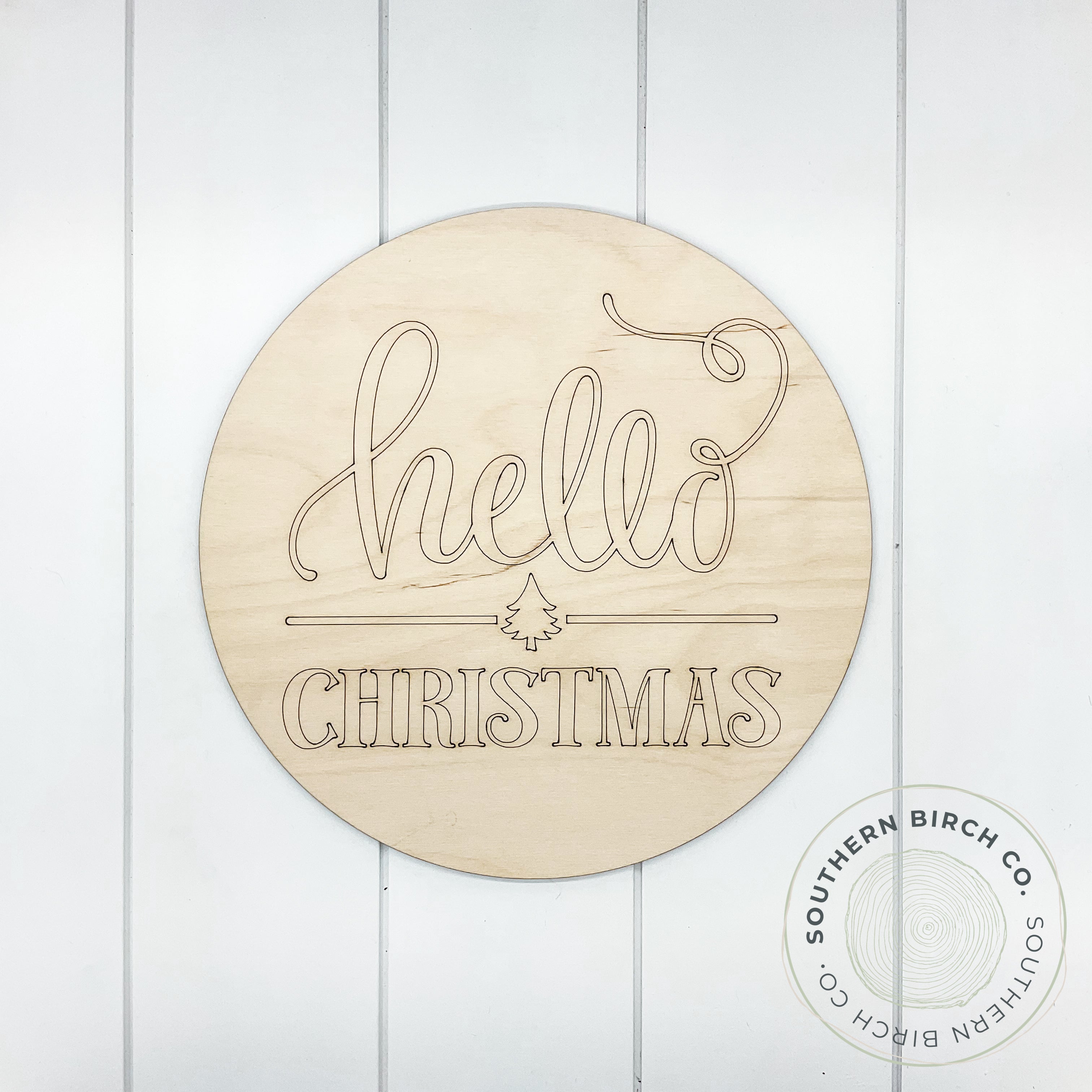 Hello Christmas Etched Round Blank
