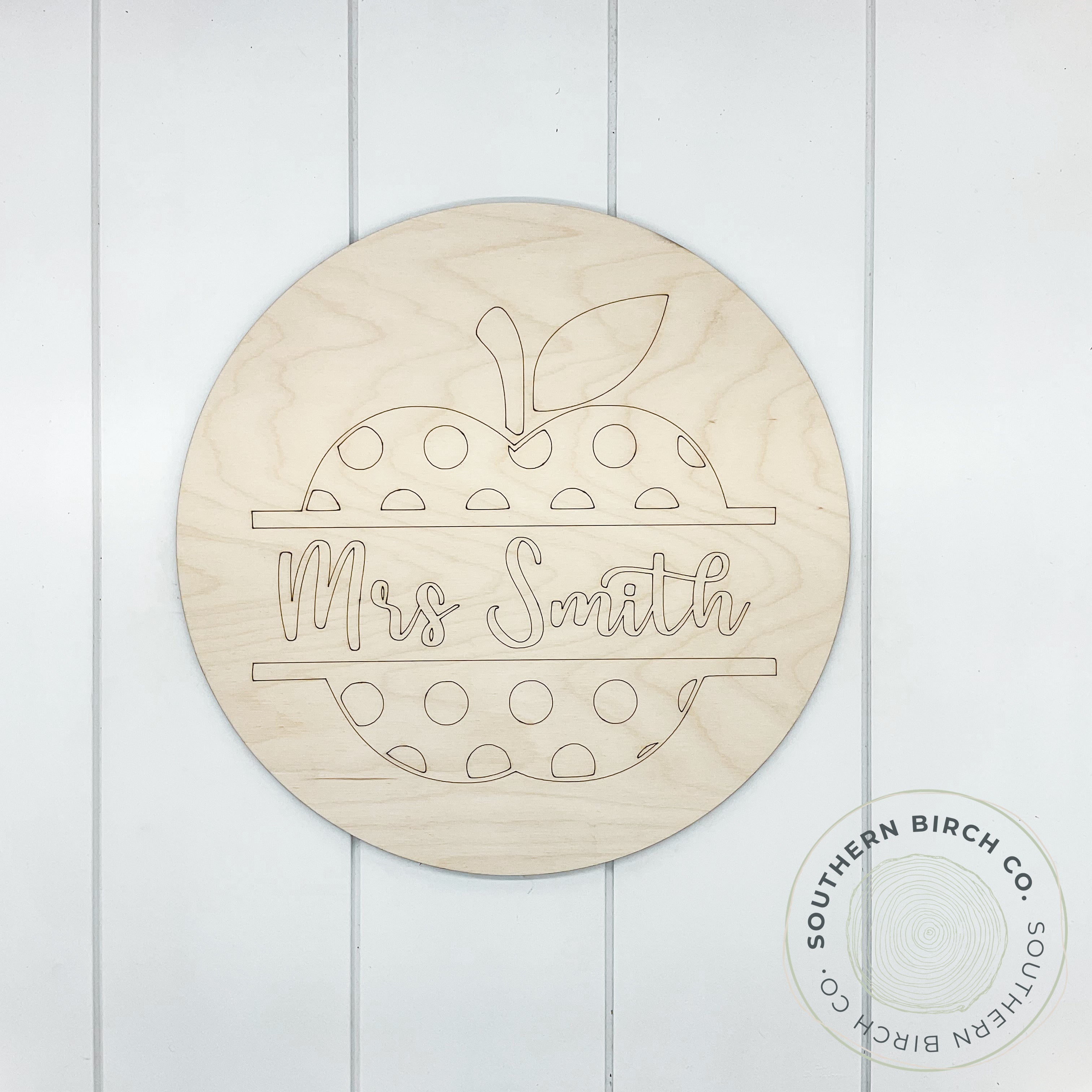 Personalized Name Sign Blank (Split Apple)
