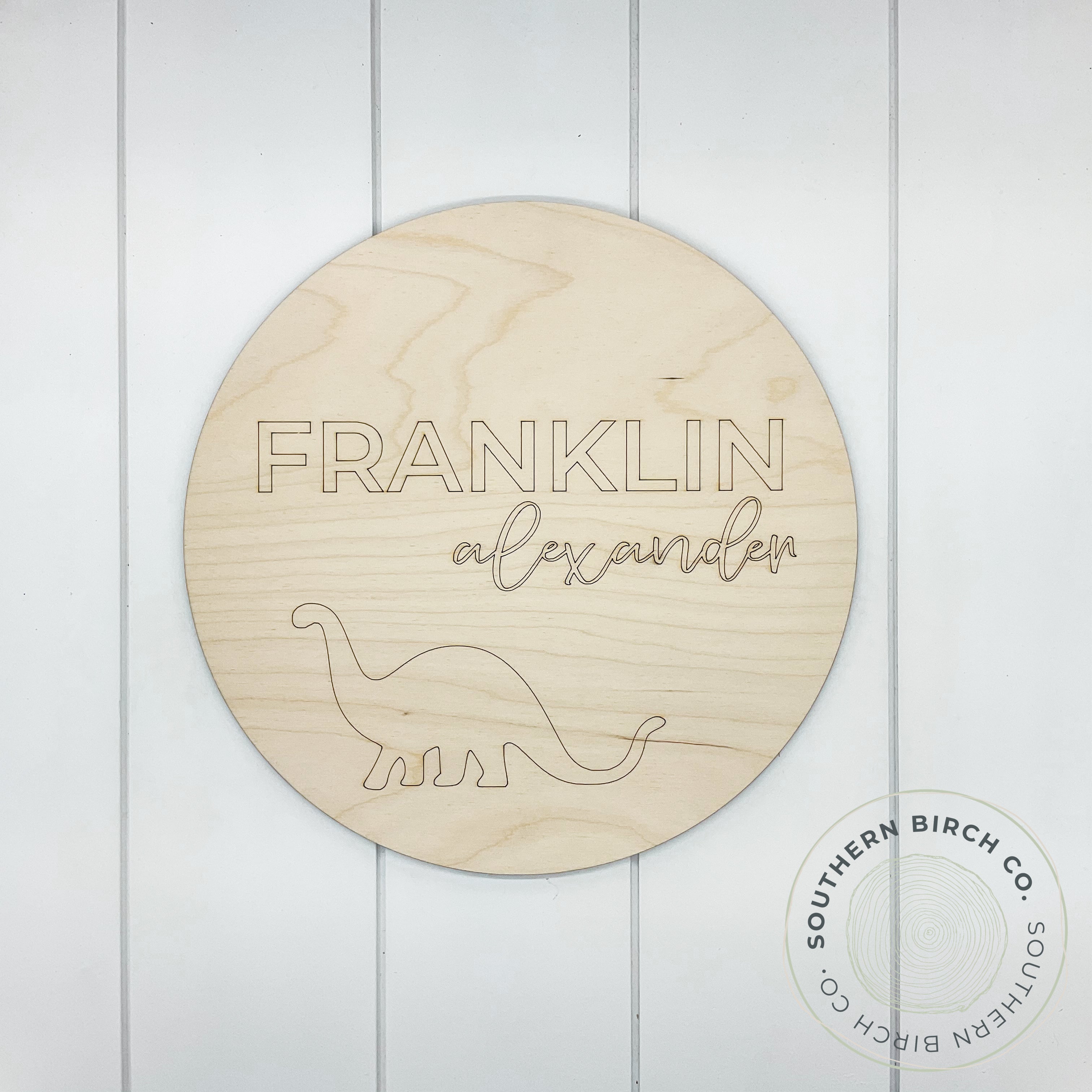 Personalized Name Sign Blank (Dinosaur)
