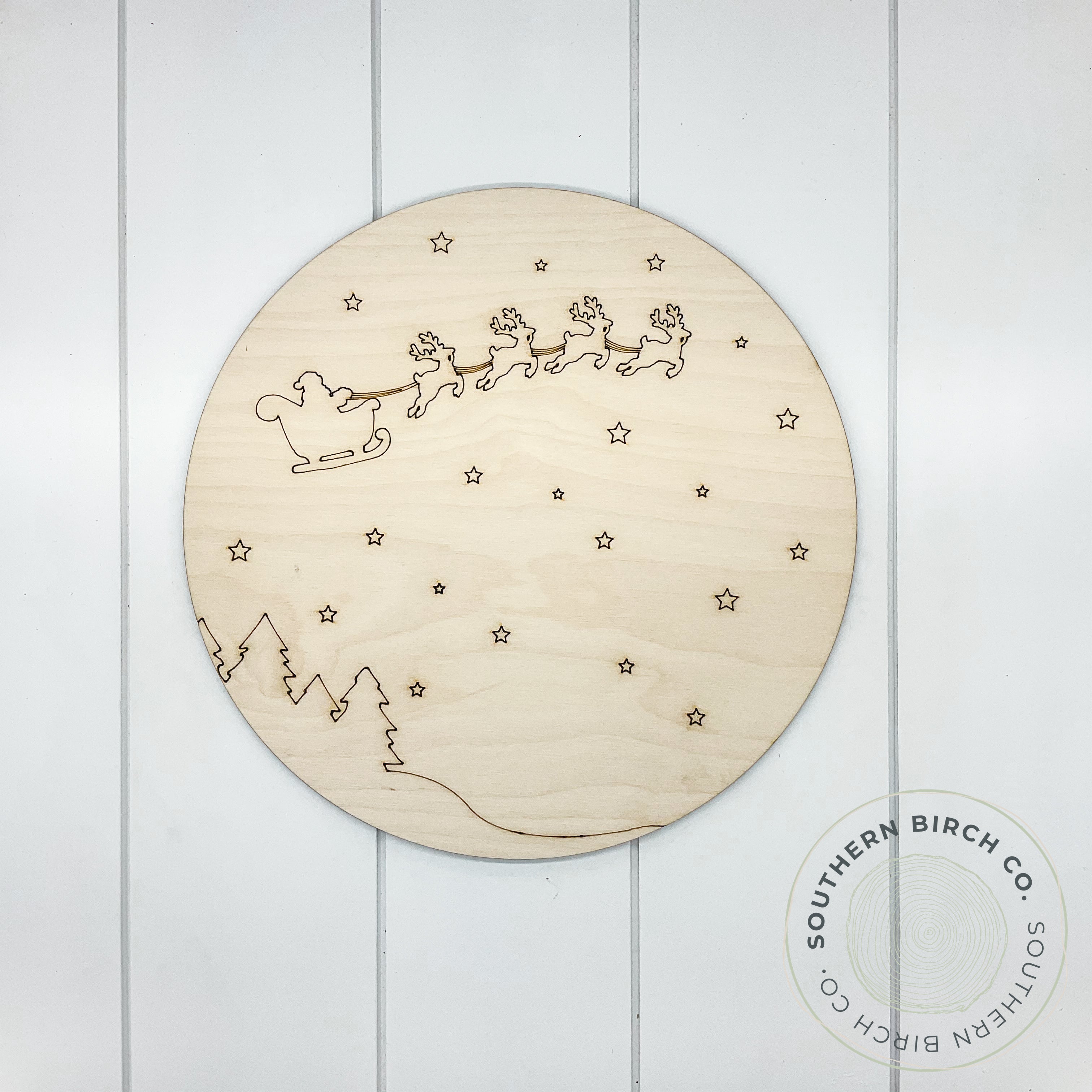 Santa Sighting Etched Round Blank