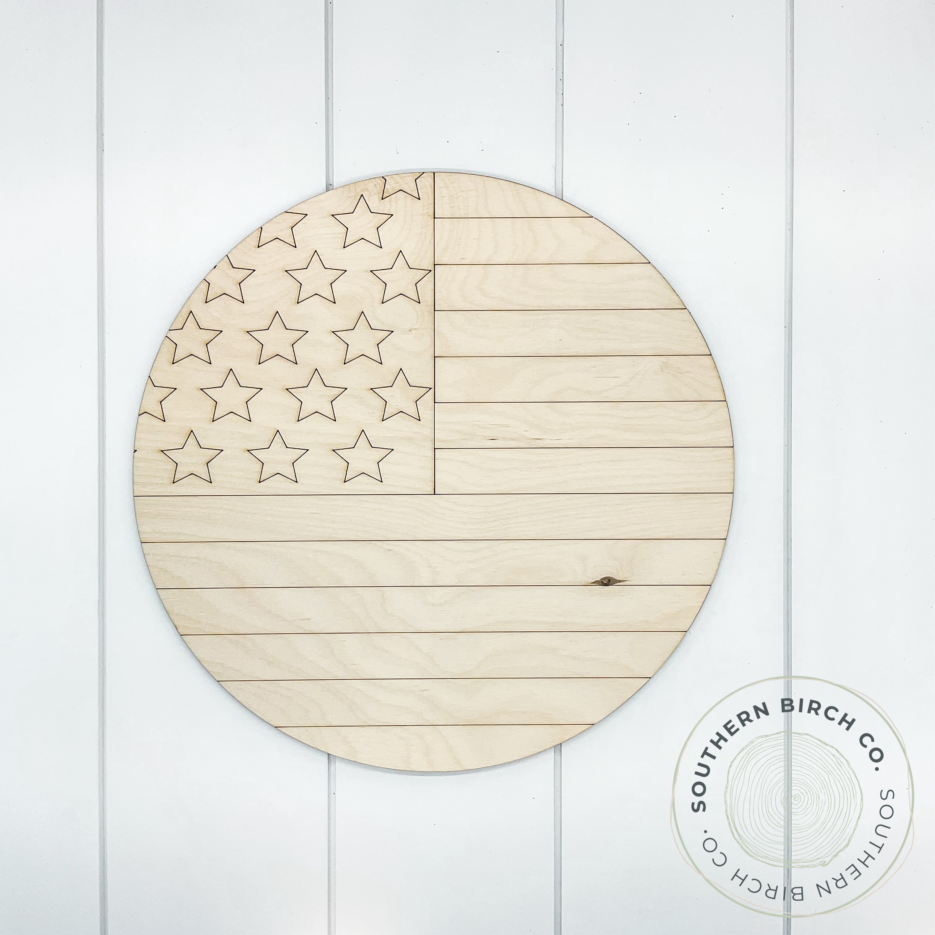 Flag Etched Round Blank