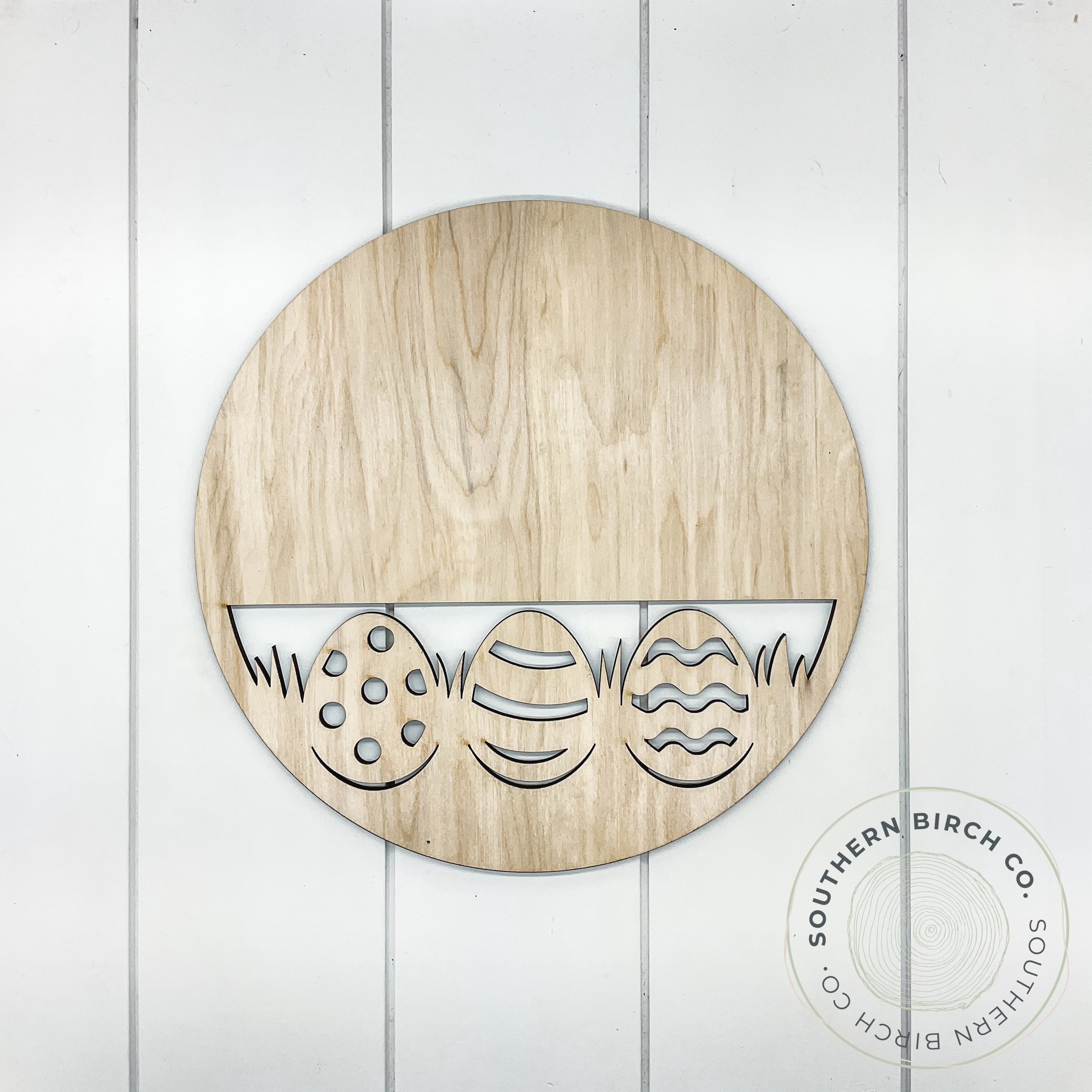 Round Cutout Blank (Eggs in Grass)