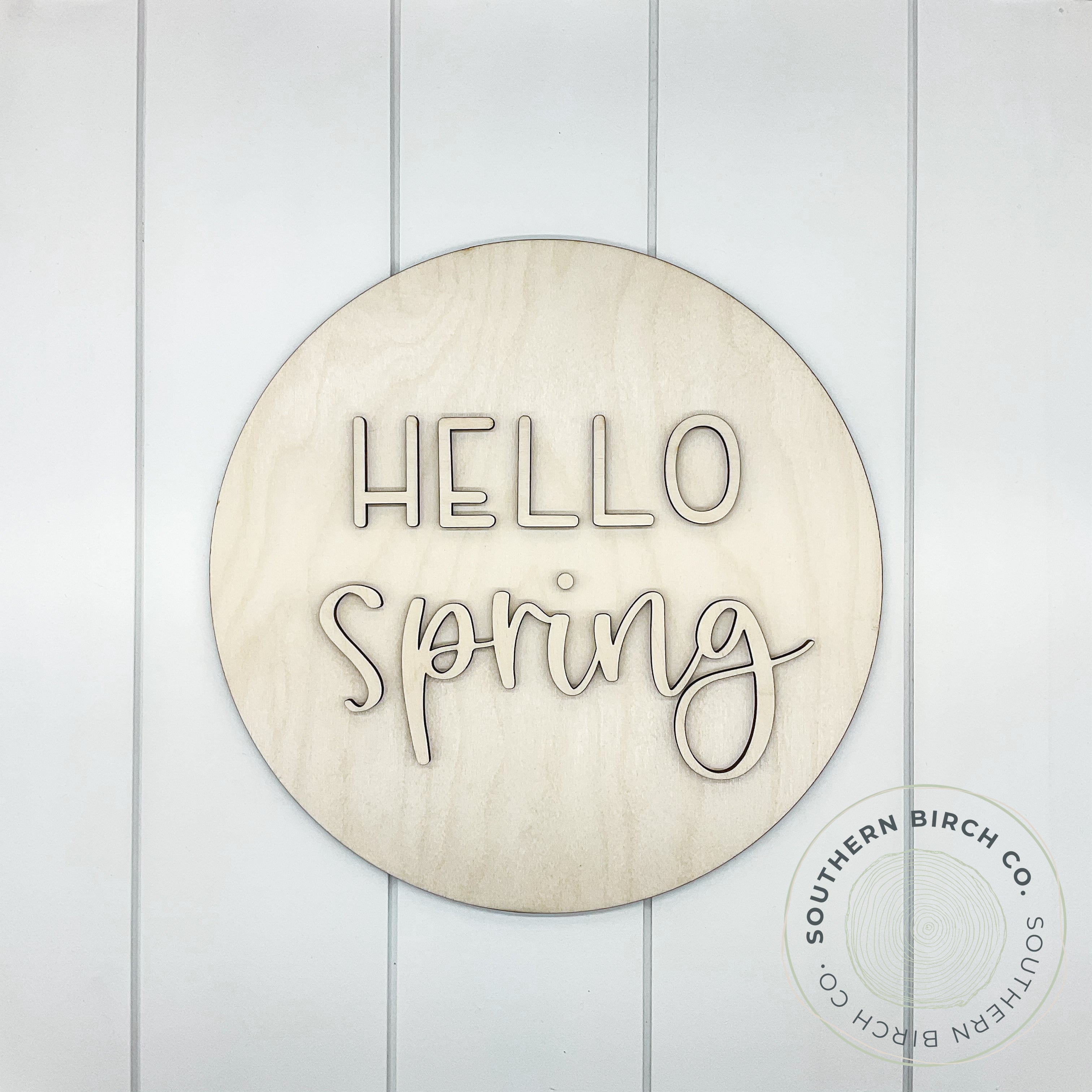 Hello Spring 3D Round Blank