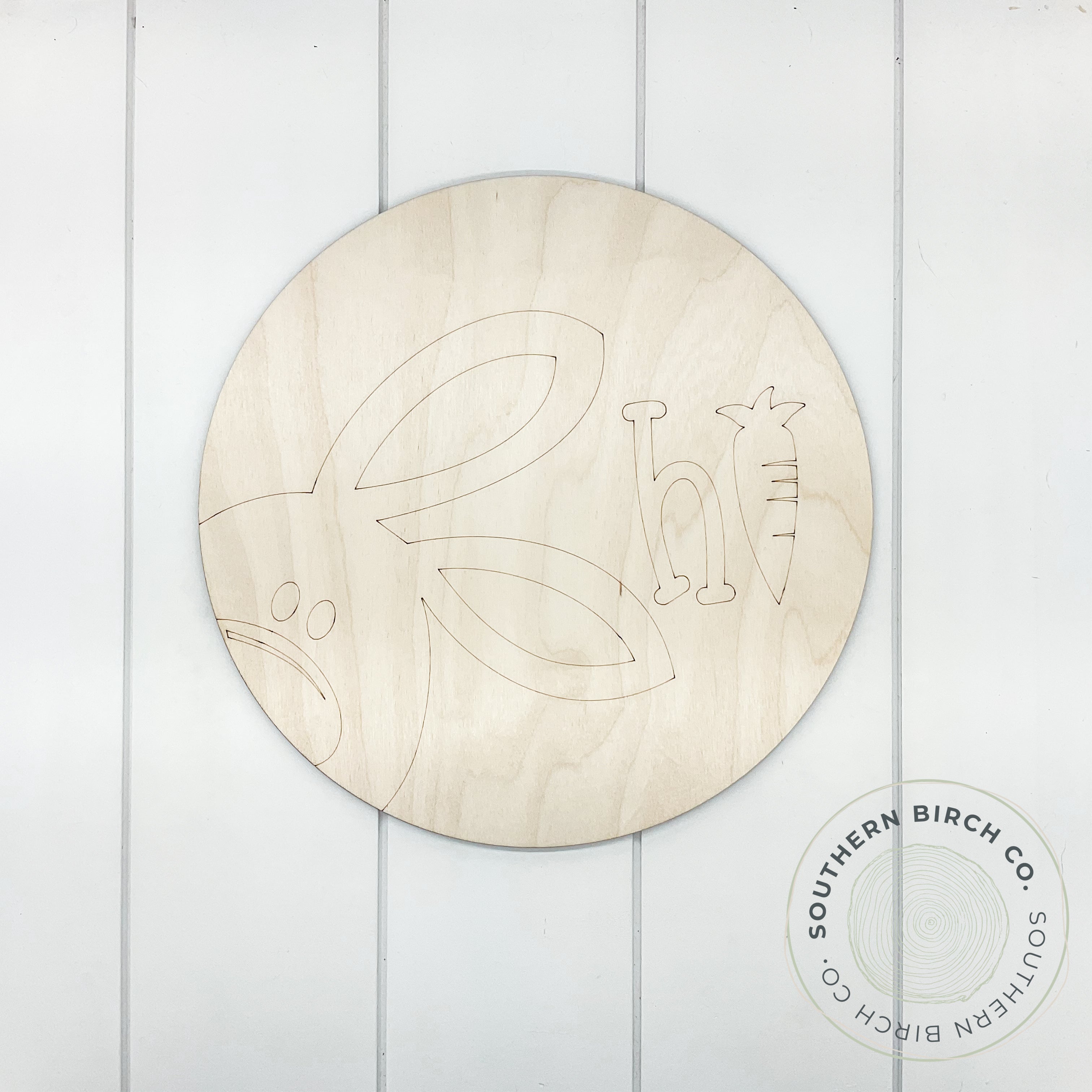 Bunny Etched Round Blank