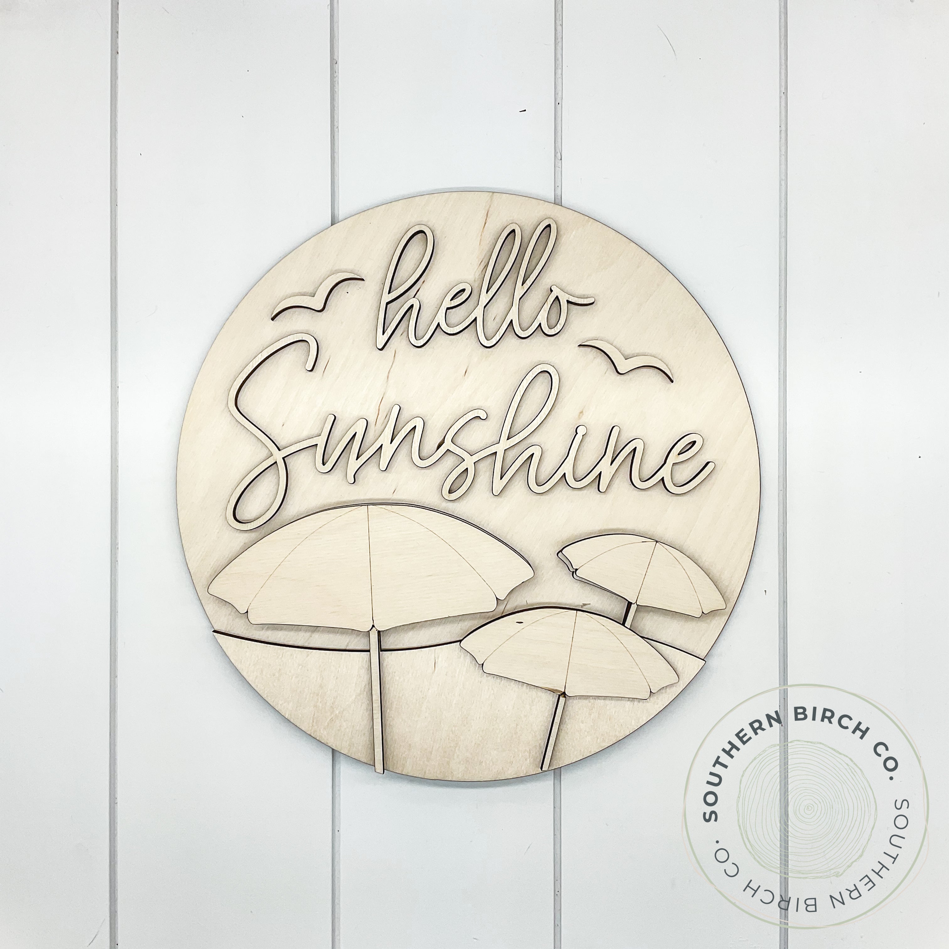Hello Sunshine 3D Round Blank (Beach)