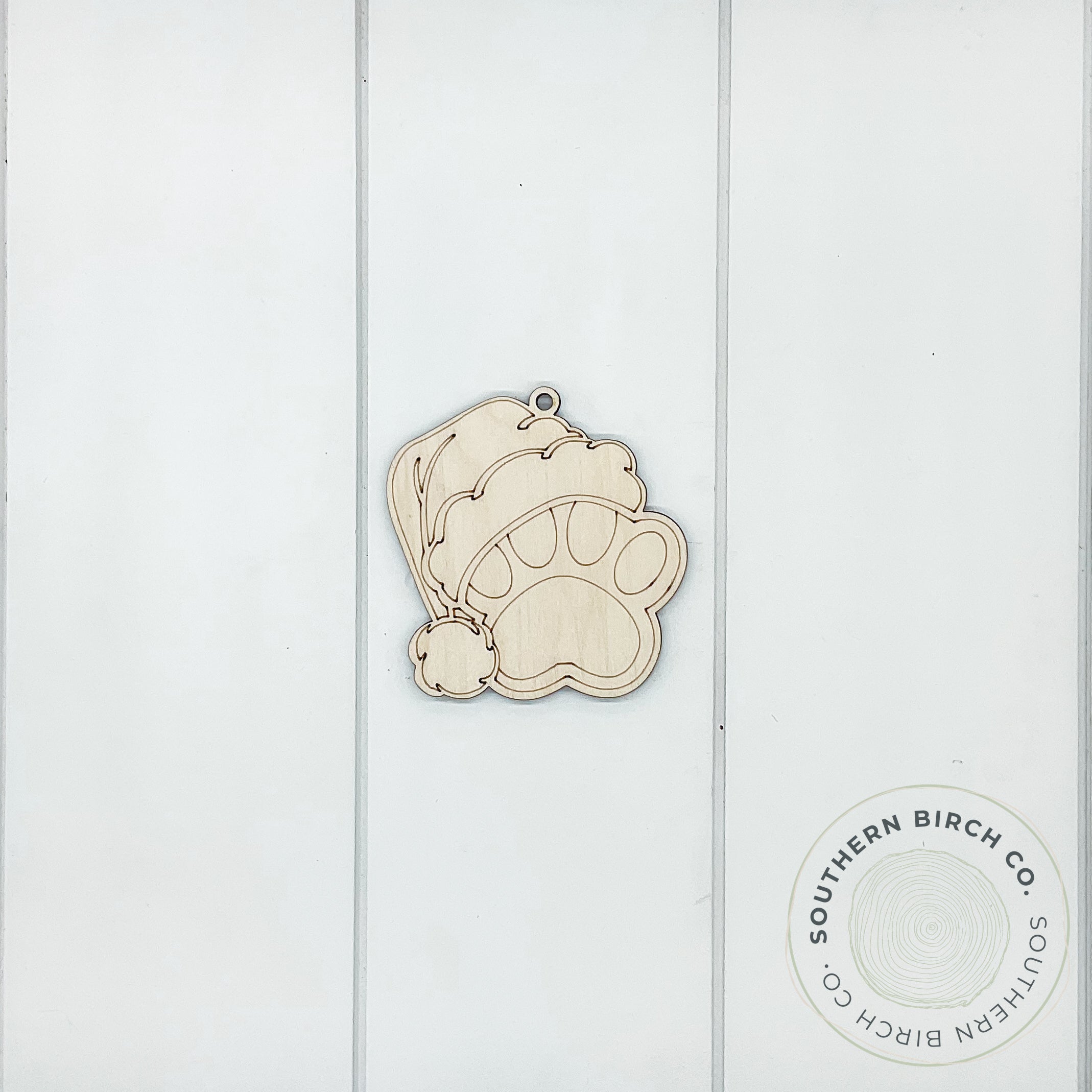 Paw Print Ornament (Santa)
