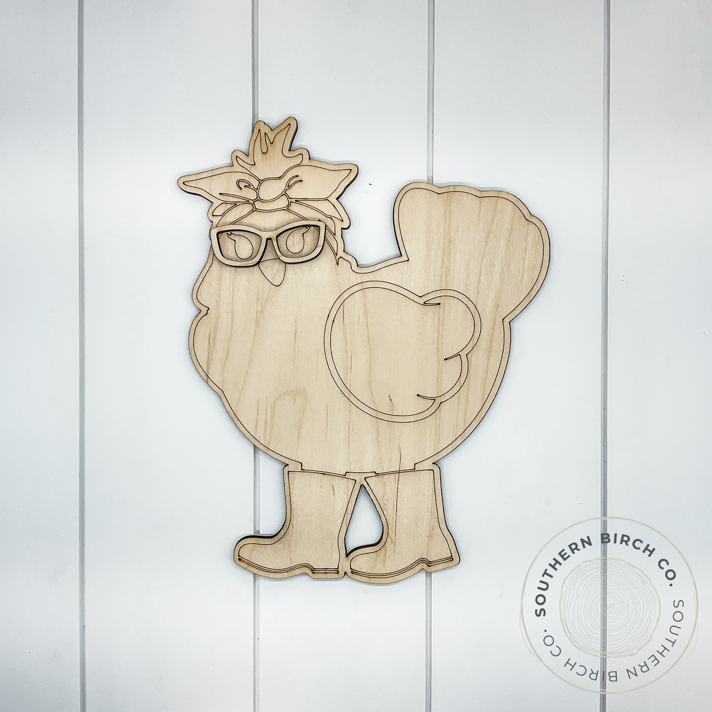 Chicken with Glasses Blank
