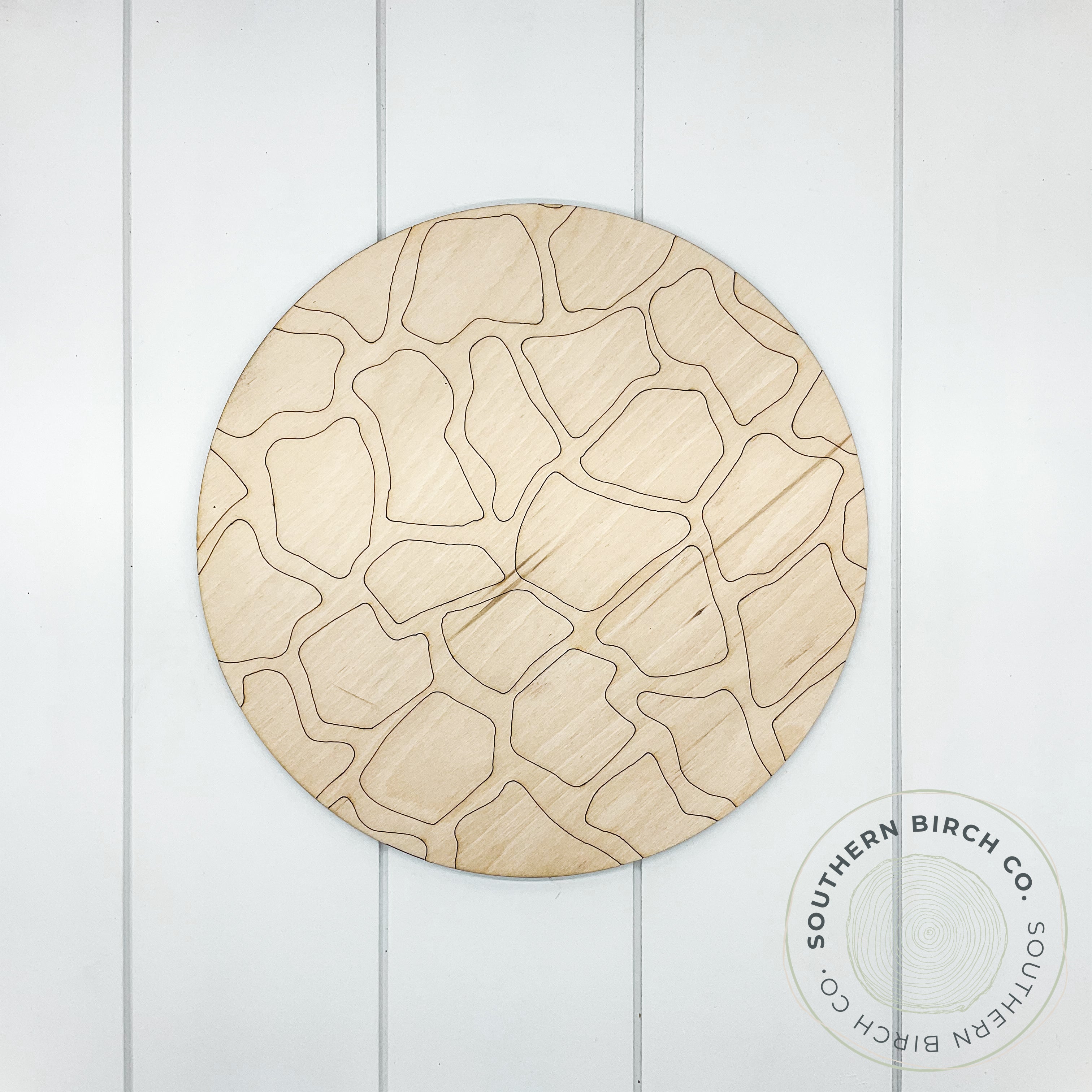 Giraffe Print Etched Round Blank